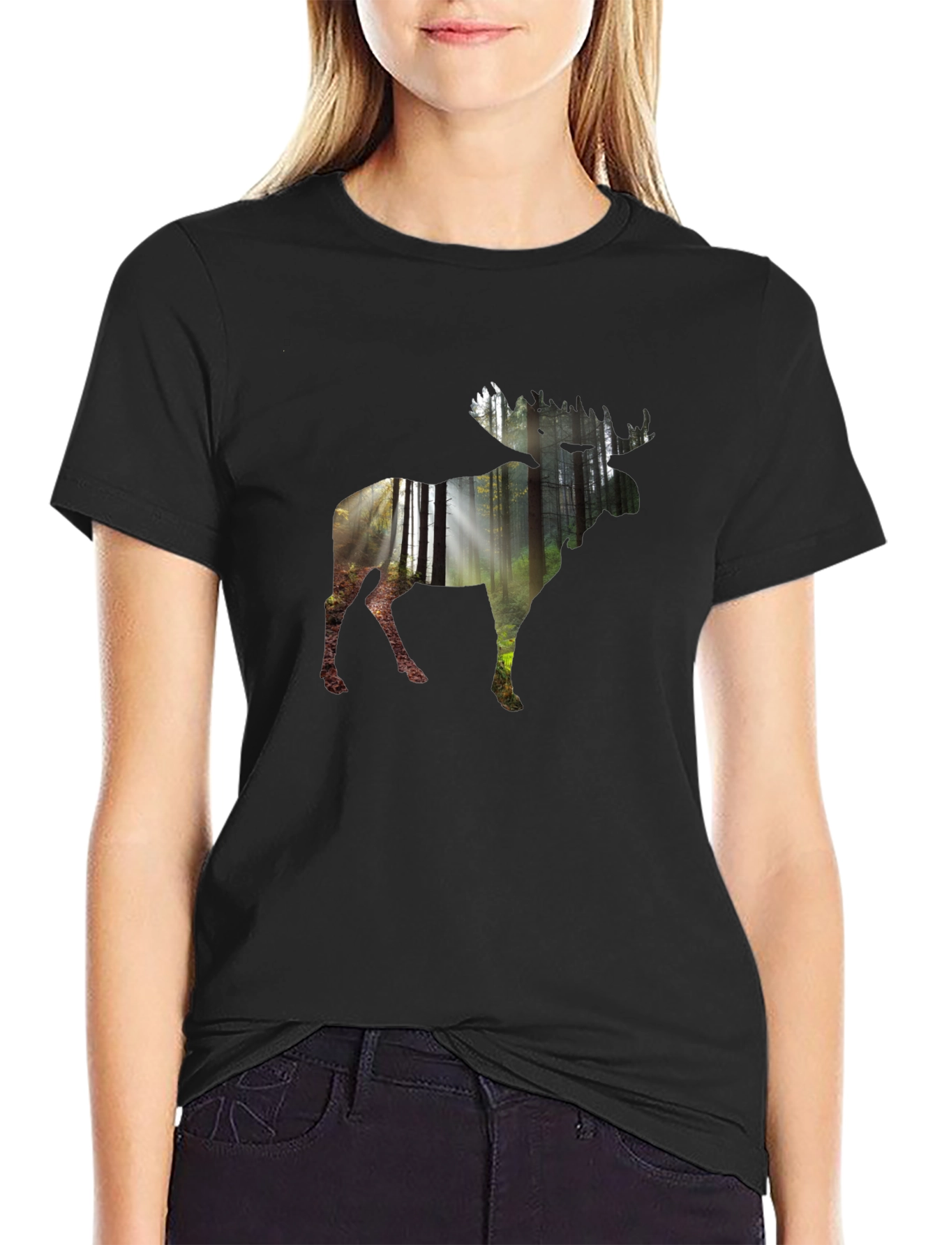 Nature Moose Graphic Tee - Mens Black T-Shirt
