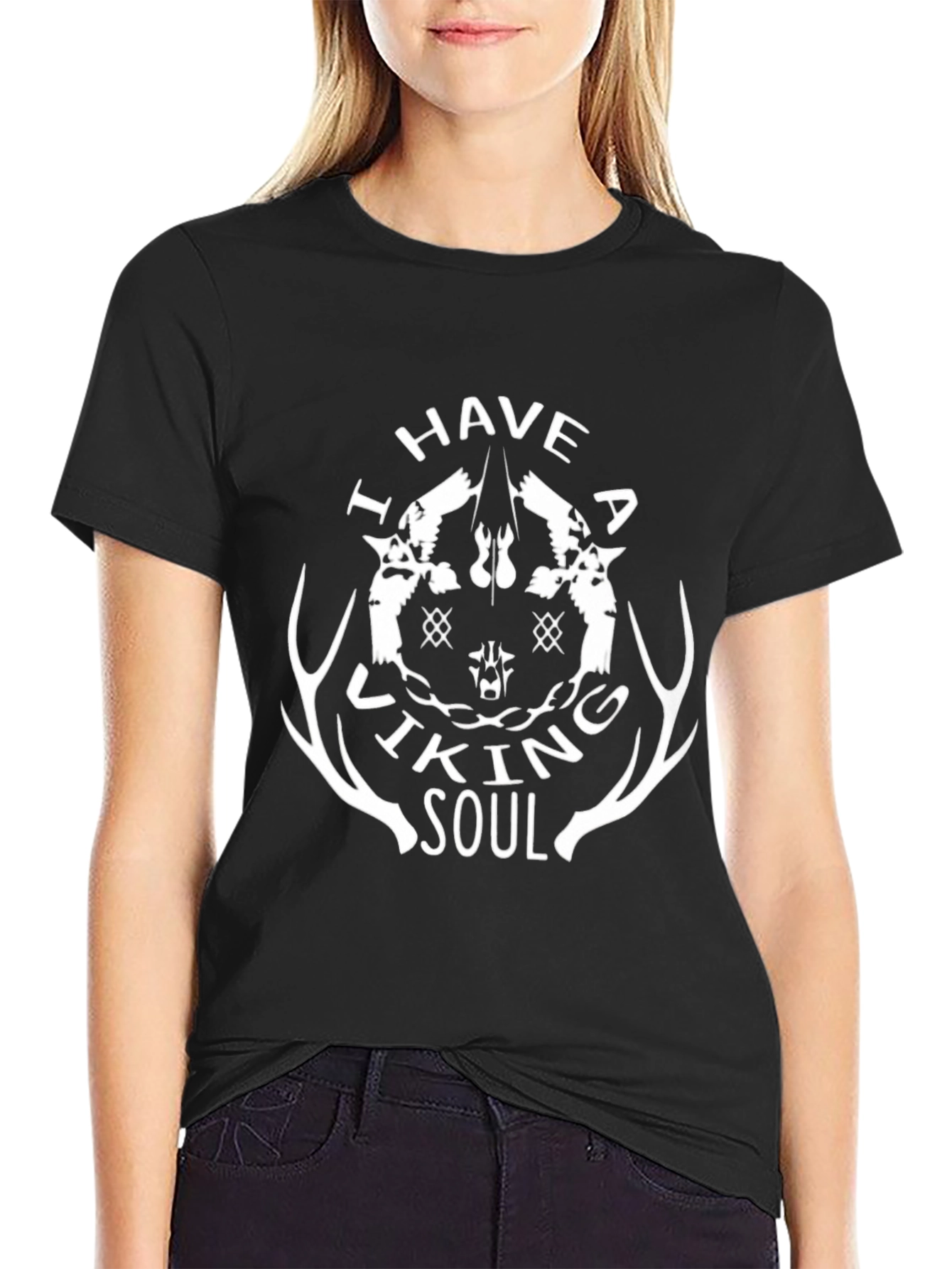 Viking Soul Graphic Tee - Black Cotton T-Shirt