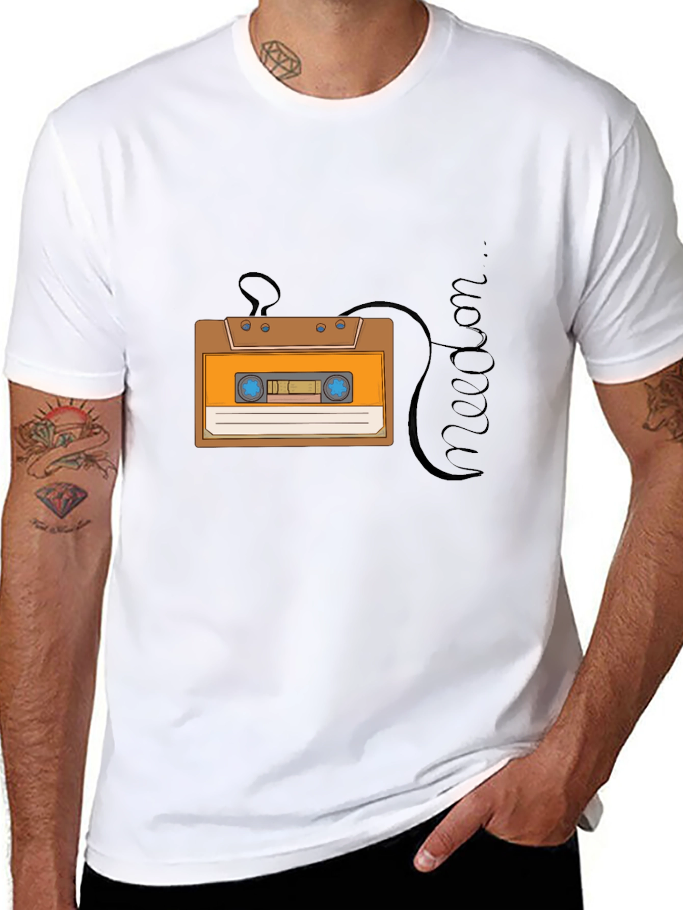 Retro Cassette Tape Graphic T-Shirt - Black