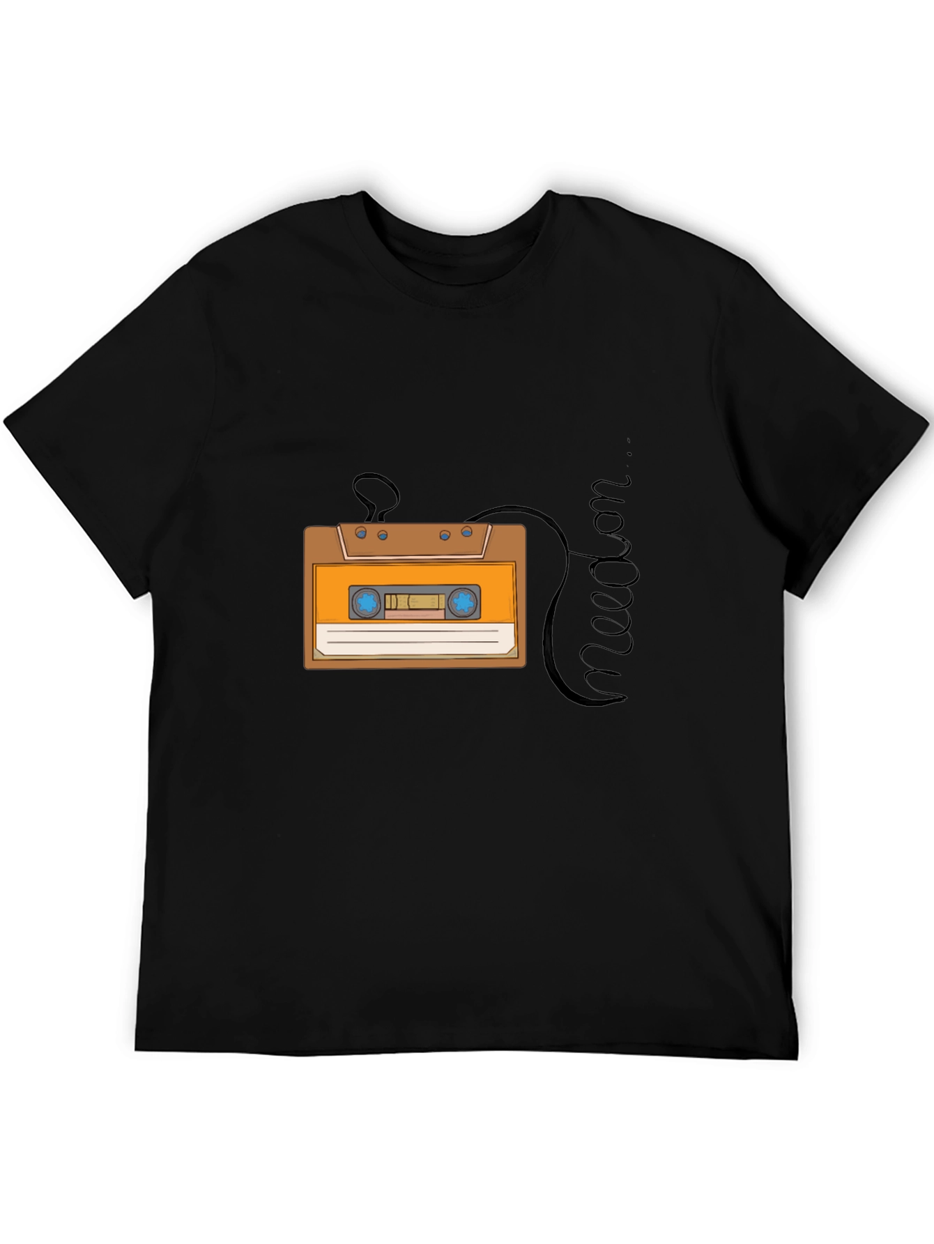 Retro Cassette Tape Graphic T-Shirt - Black