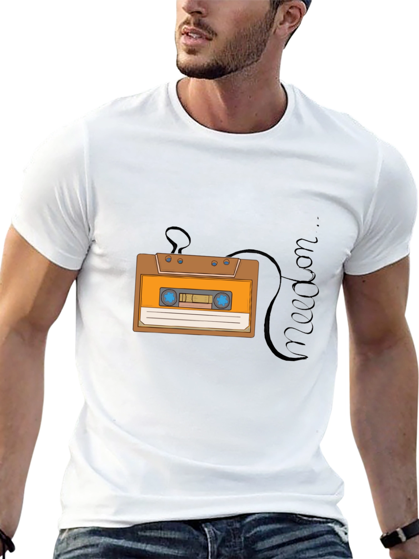 Retro Cassette Tape Graphic T-Shirt - Black