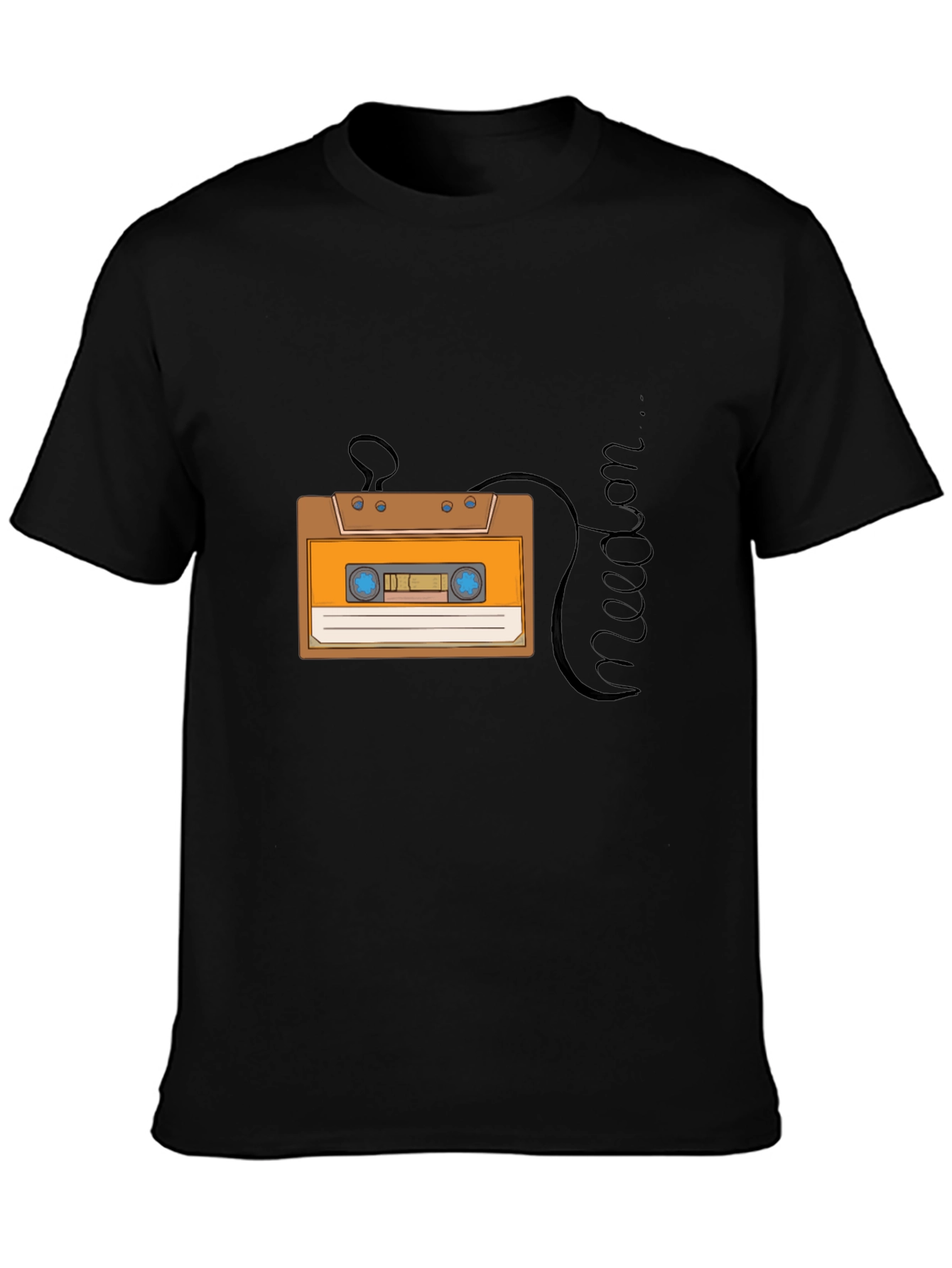 Retro Cassette Tape Graphic T-Shirt - Black