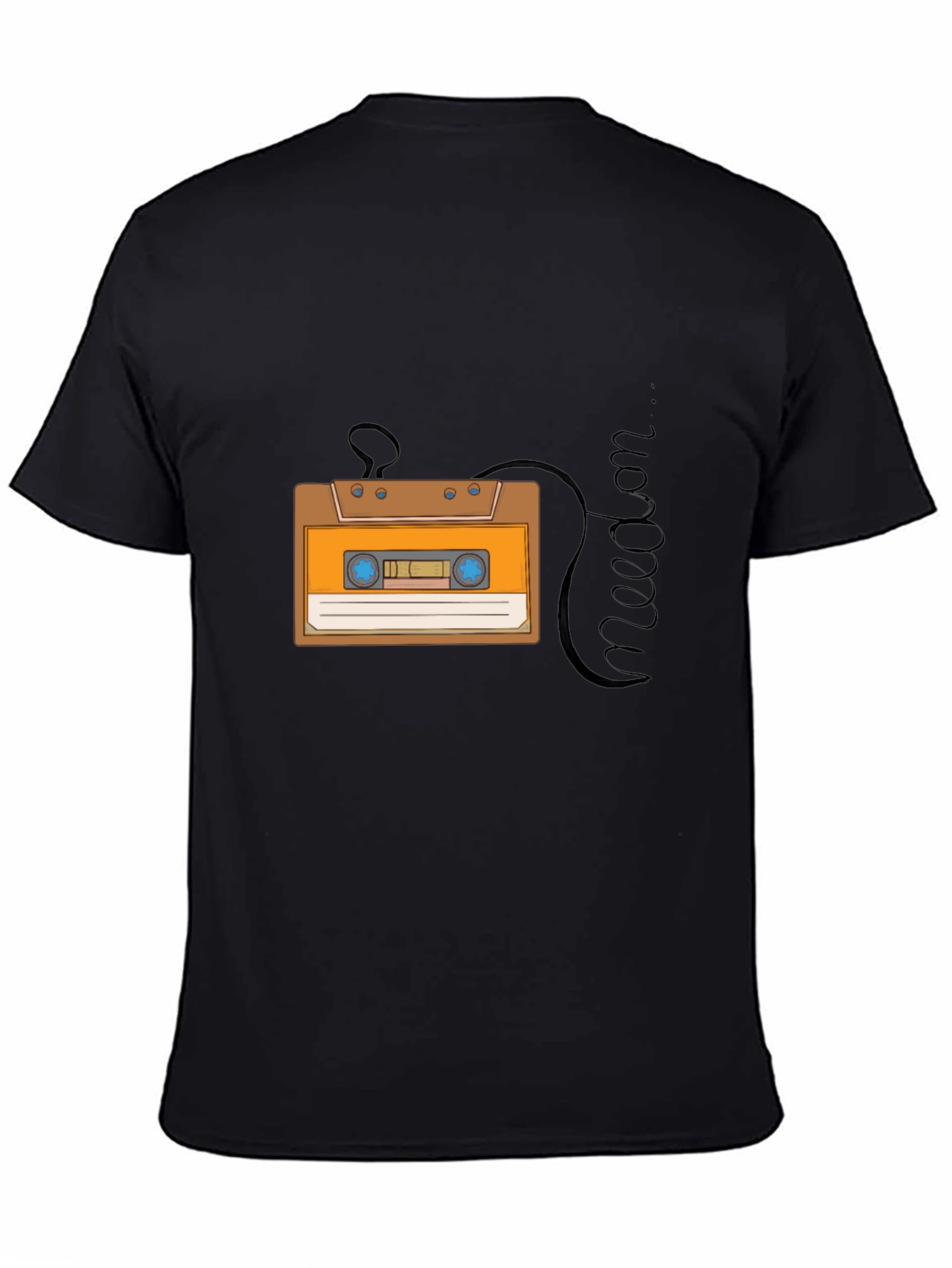Retro Cassette Tape Graphic T-Shirt - Black
