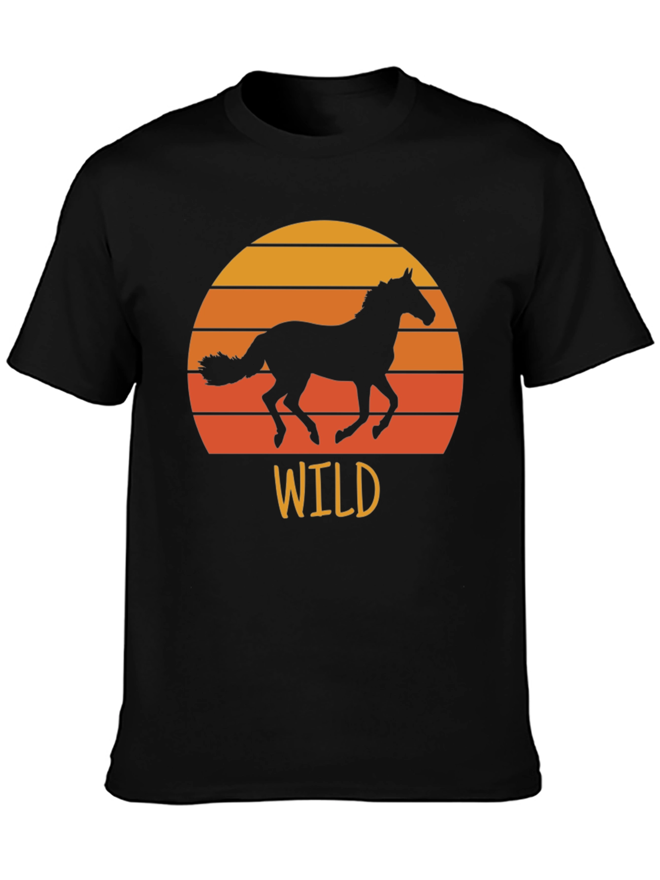 Wild Horse Sunset Graphic Tee - Black