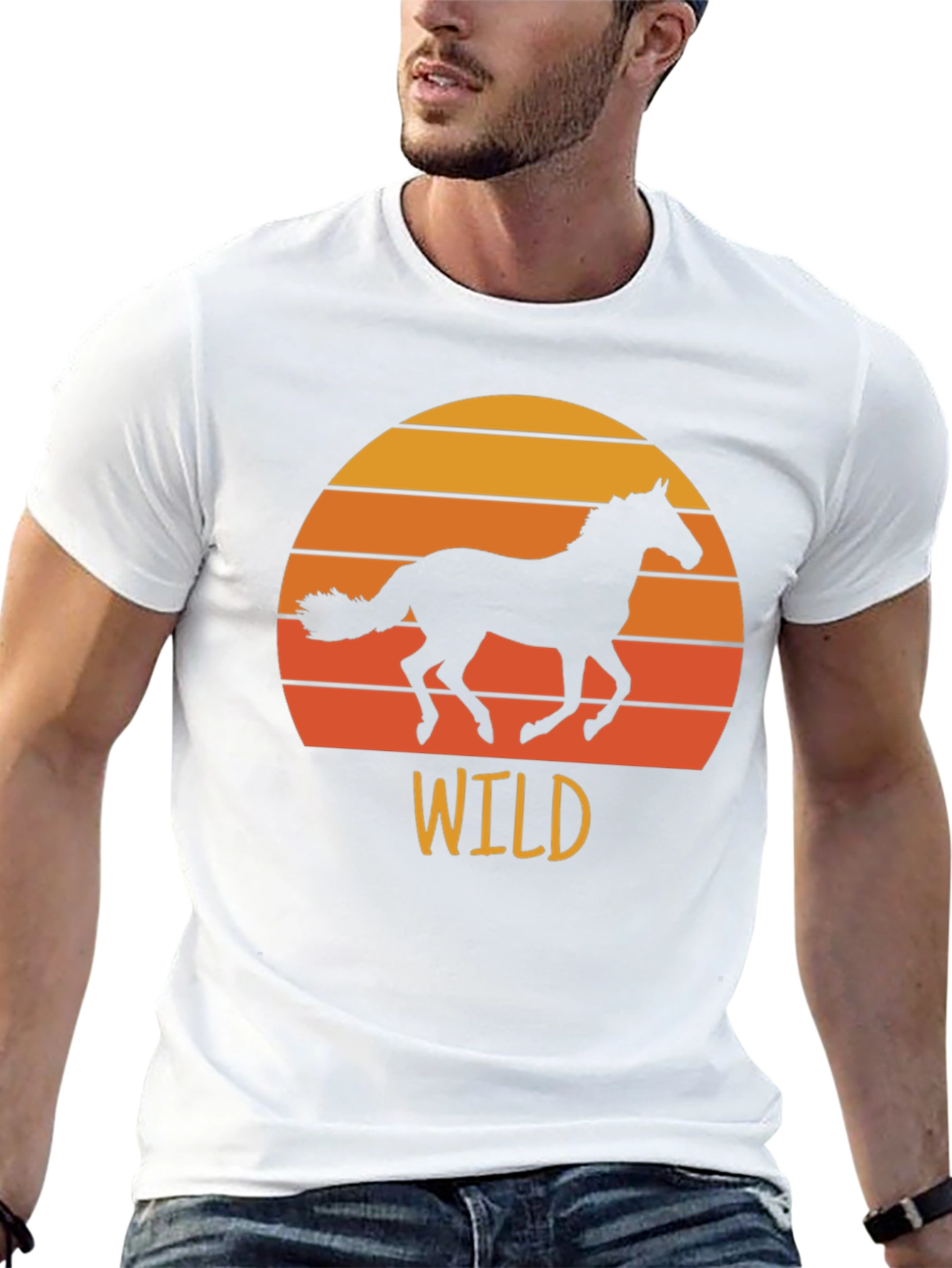 Wild Horse Sunset Graphic Tee - Black