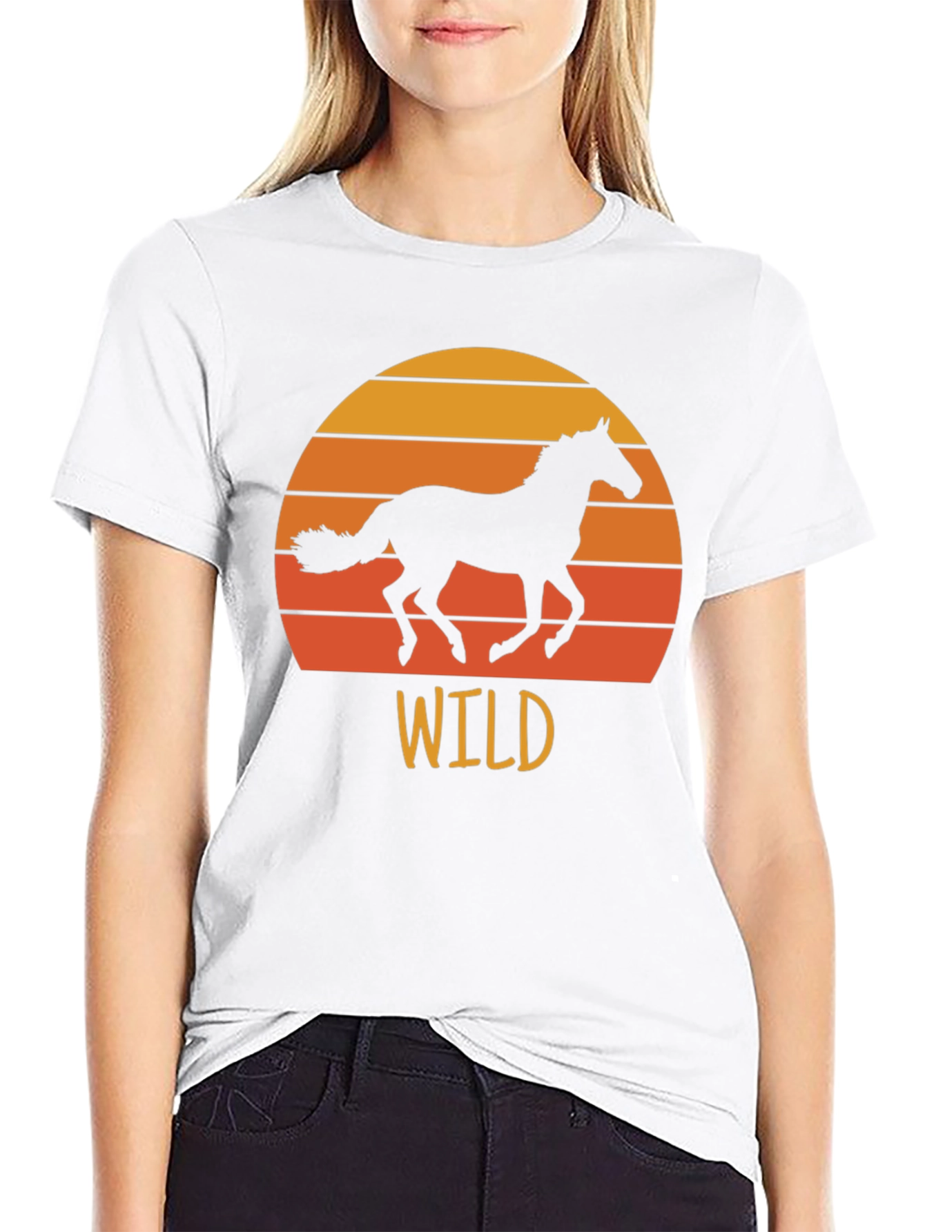 Wild Horse Sunset Graphic Tee - Black