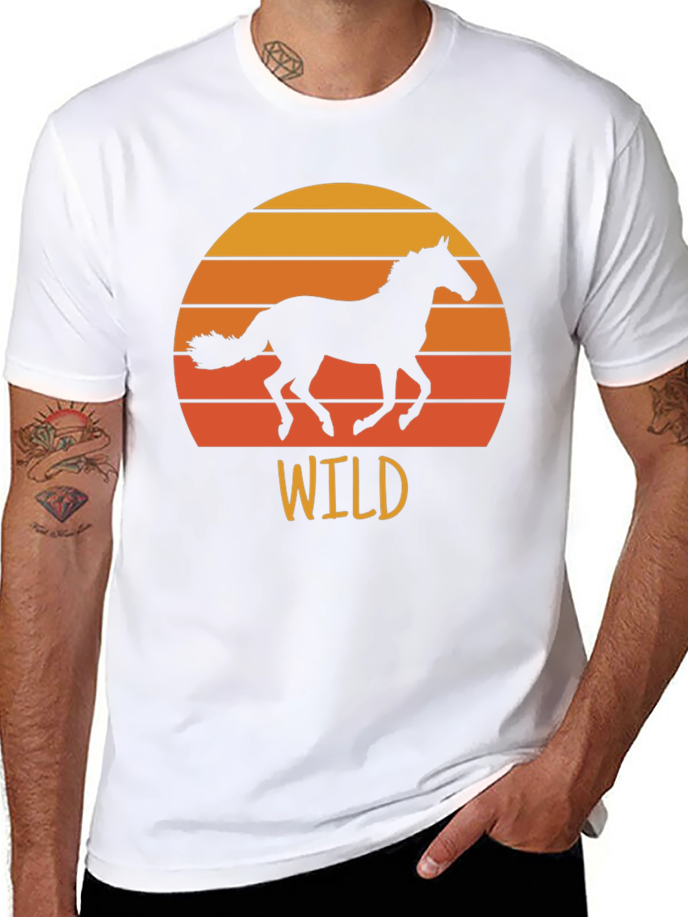 Wild Horse Sunset Graphic Tee - Black