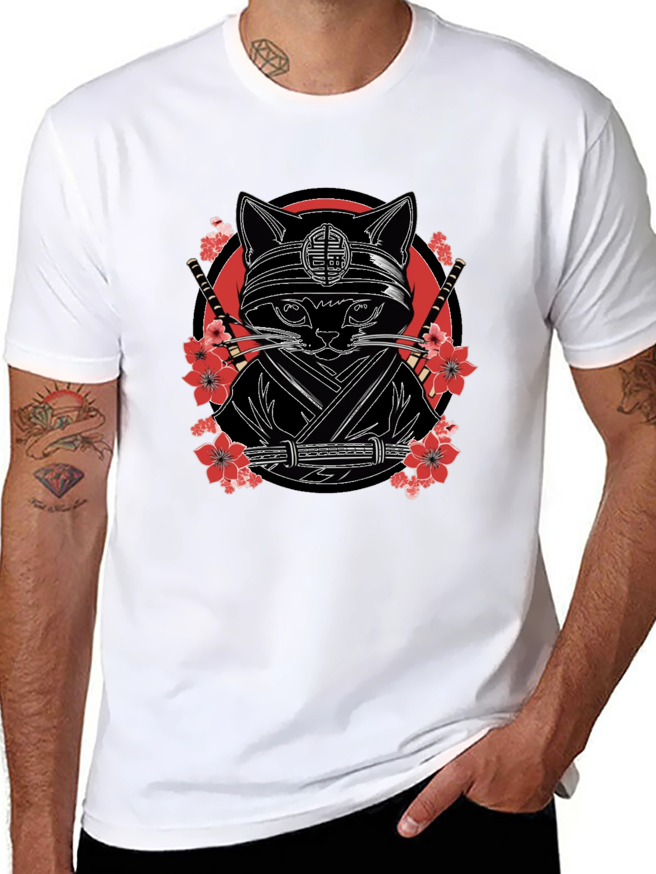 Ninja Cat T-Shirt - Martial Arts Kitten Graphic Tee