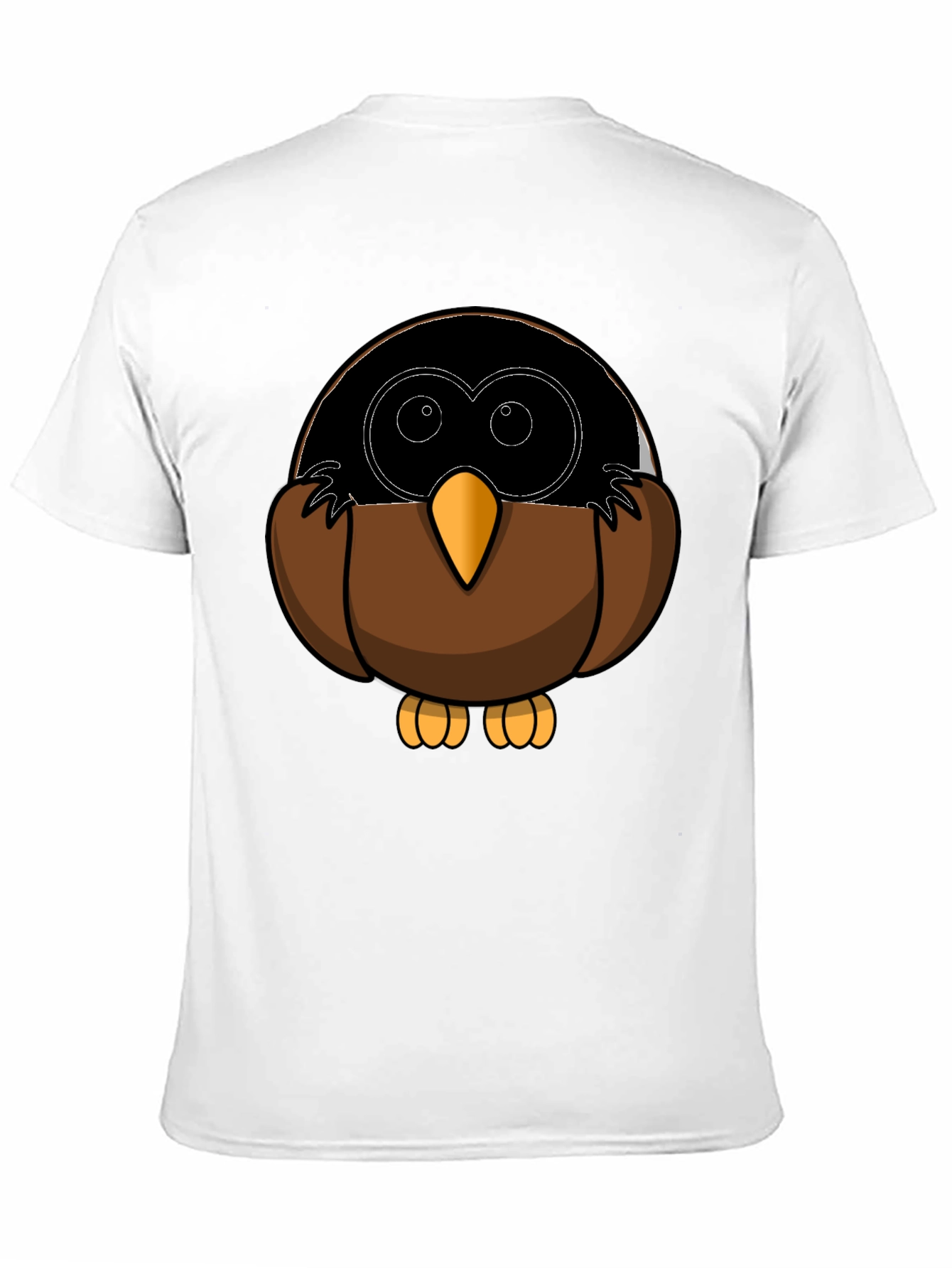 Cute Owl Cartoon Graphic Tee - Black T-Shirt