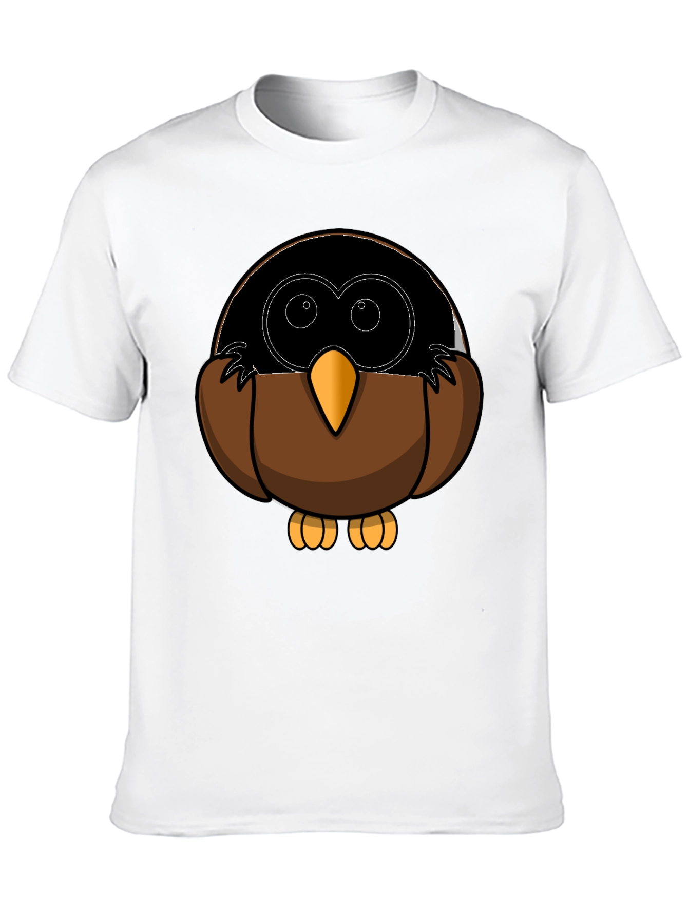 Cute Owl Cartoon Graphic Tee - Black T-Shirt