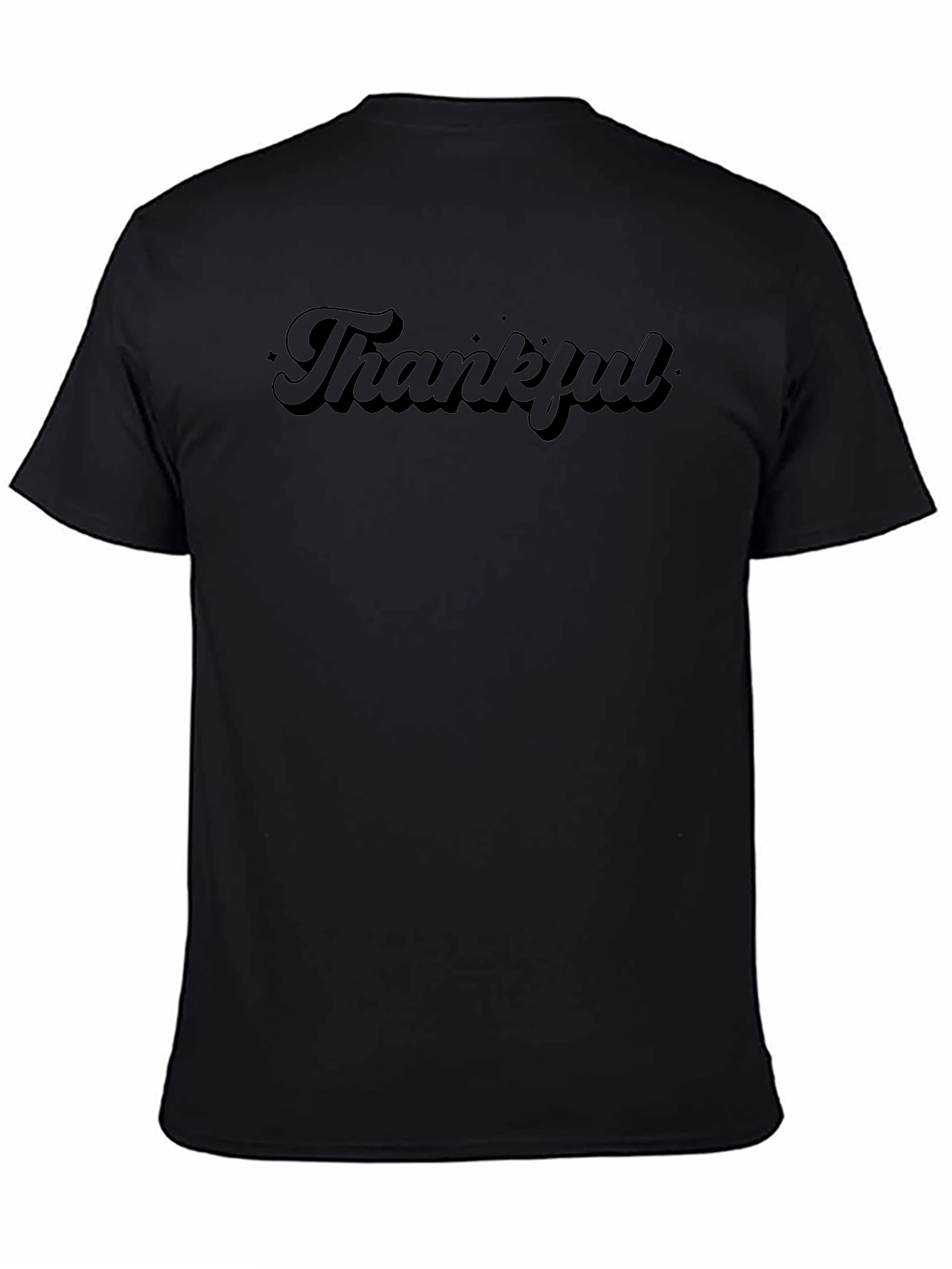 Thankful Black Graphic Tee - Soft & Stylish