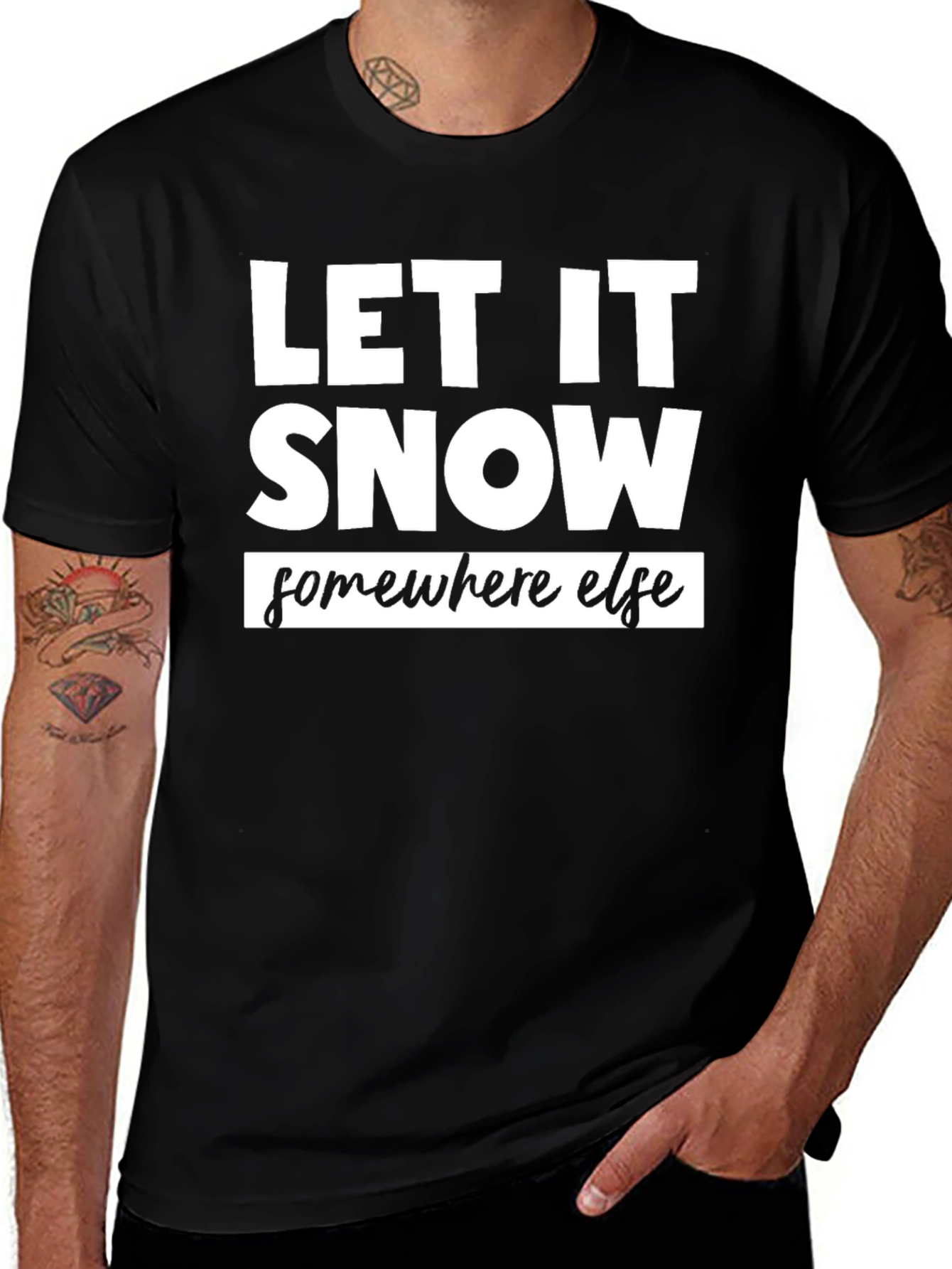 Let It Snow T-Shirt - Black Graphic Tee
