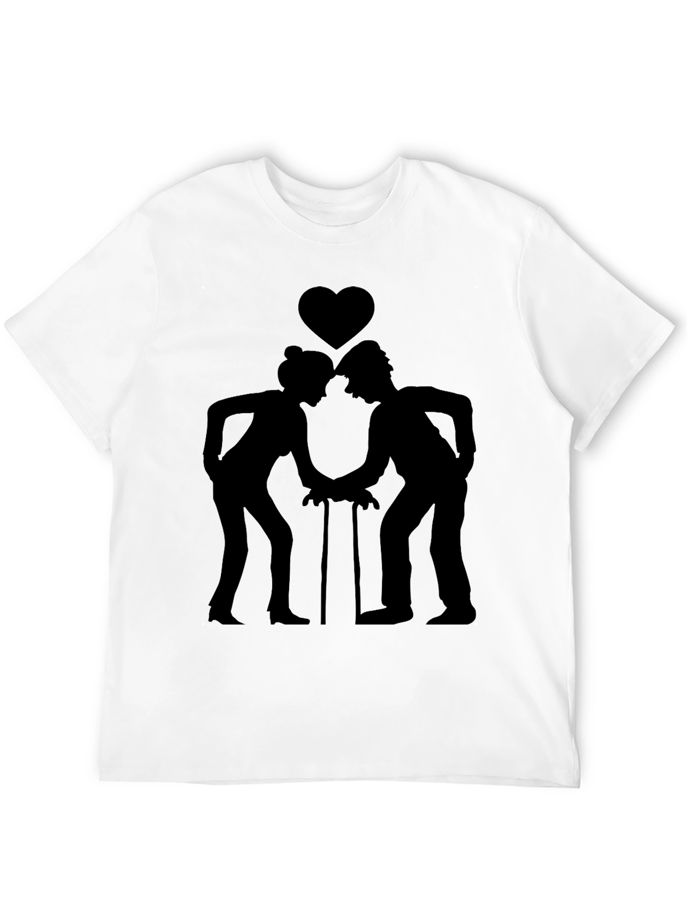 Silhouette Couple Heart T-Shirt - Unique Design