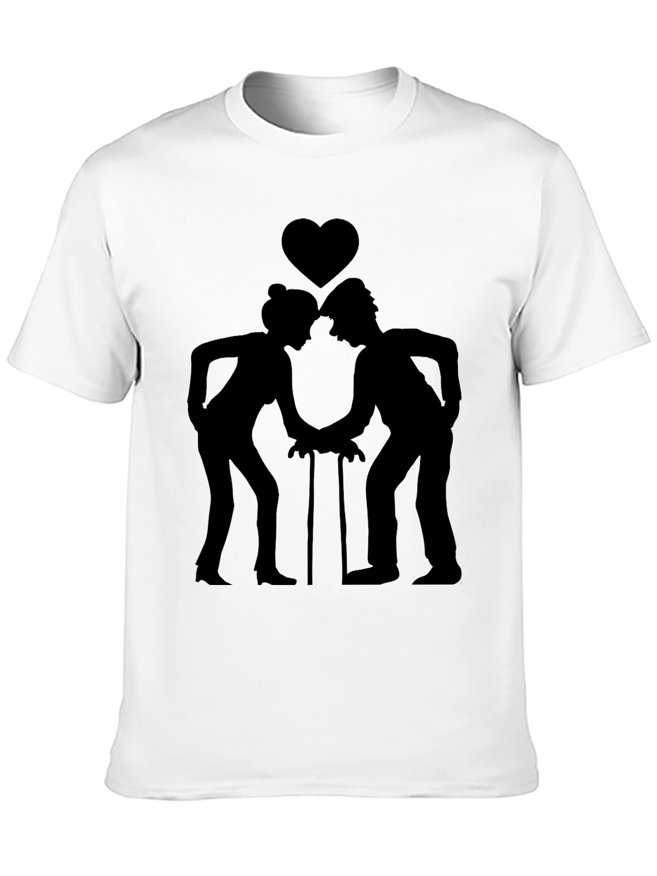 Silhouette Couple Heart T-Shirt - Unique Design