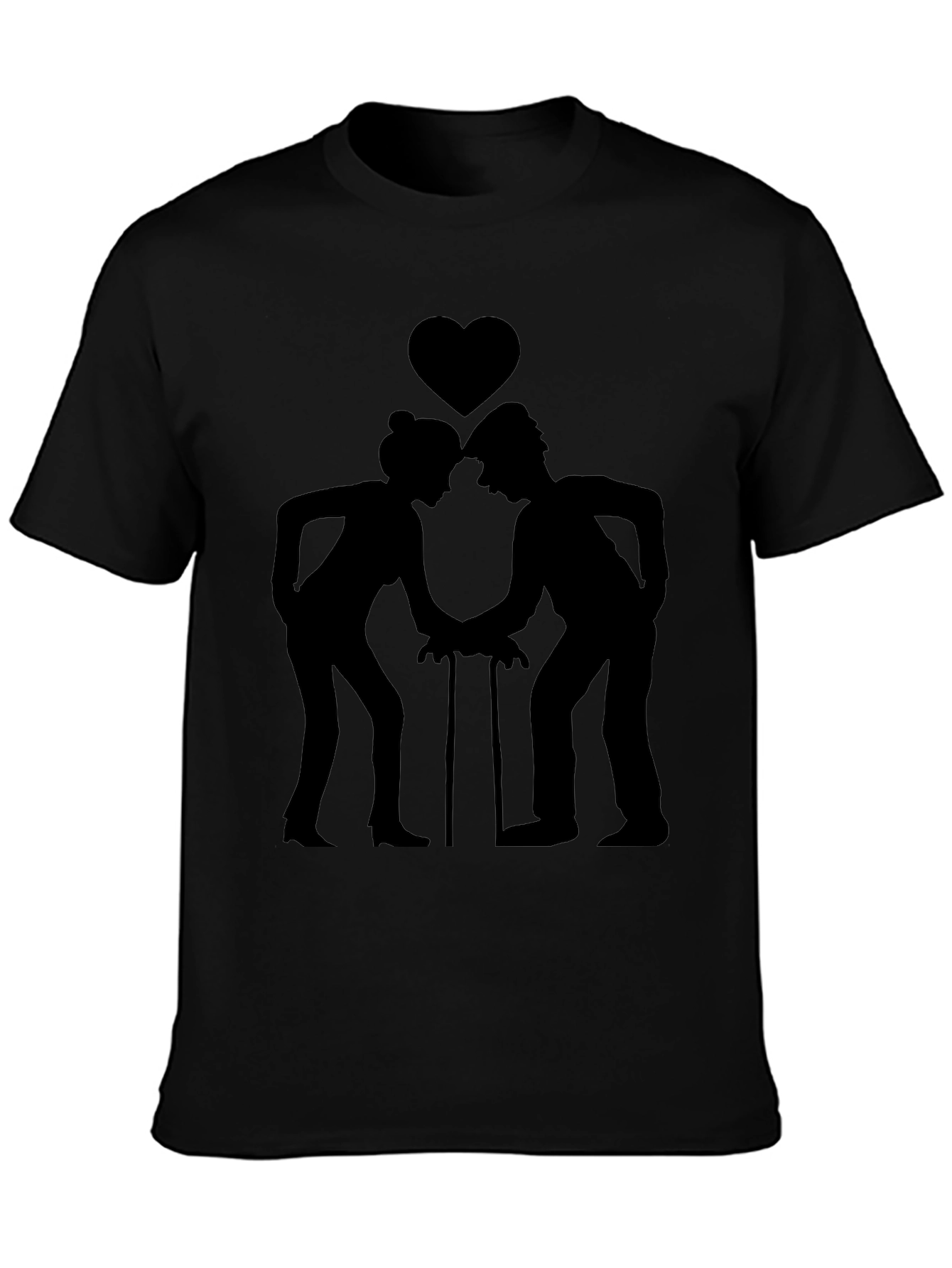 Silhouette Couple Heart T-Shirt - Unique Design
