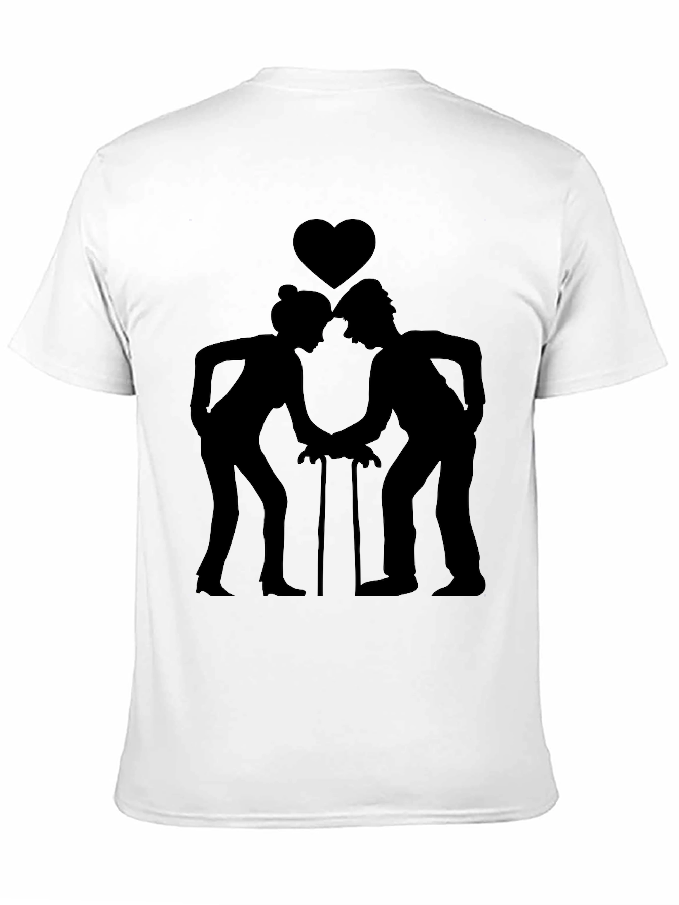 Silhouette Couple Heart T-Shirt - Unique Design