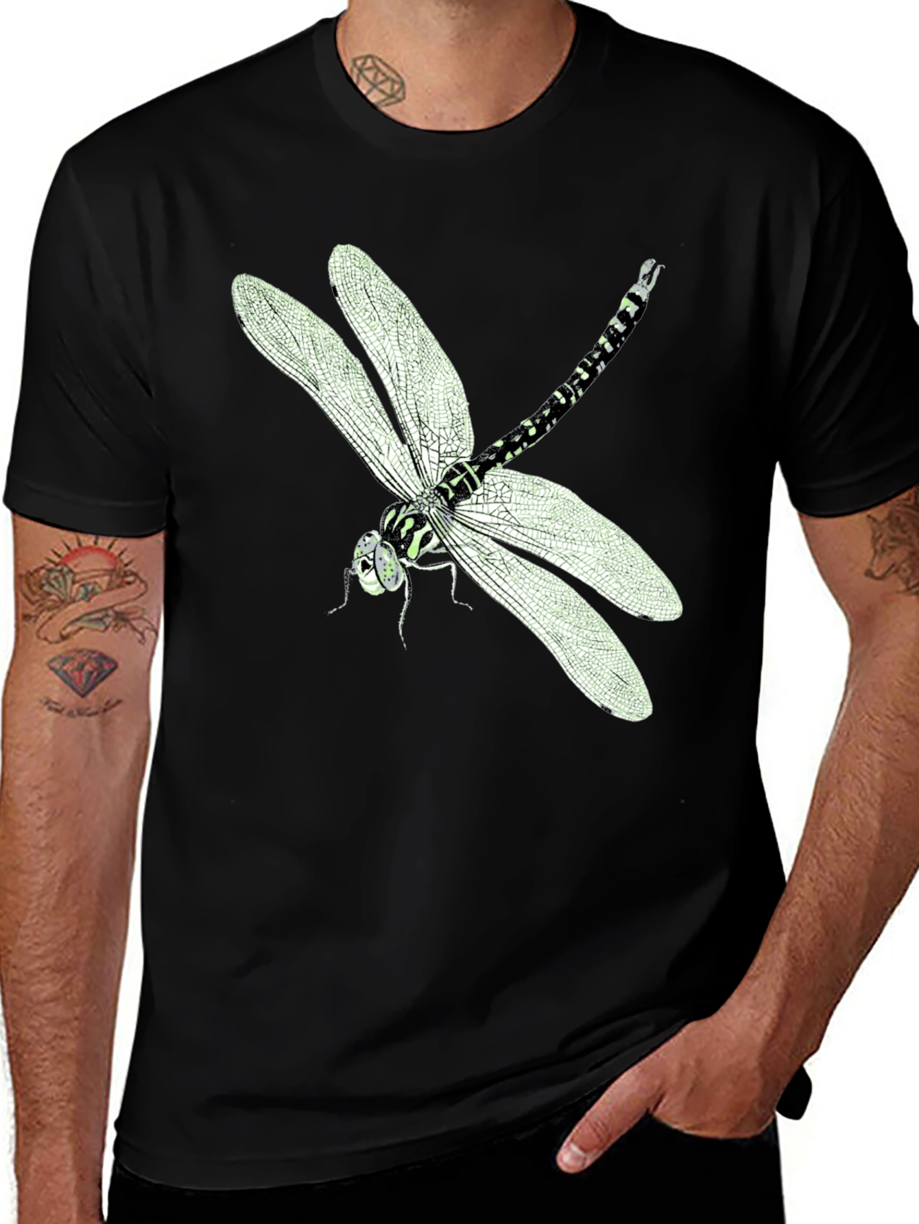 Dragonfly Graphic Black T-Shirt
