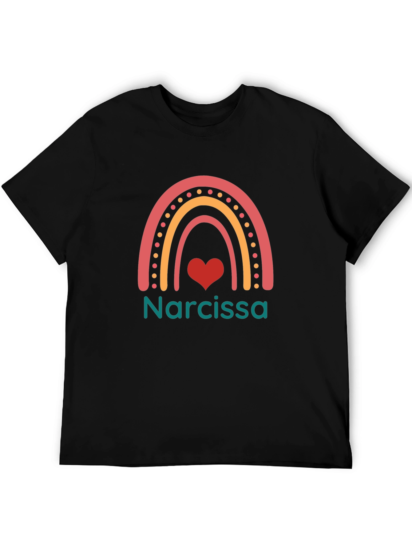Narcissa Rainbow Heart T-Shirt - Personalized Gift