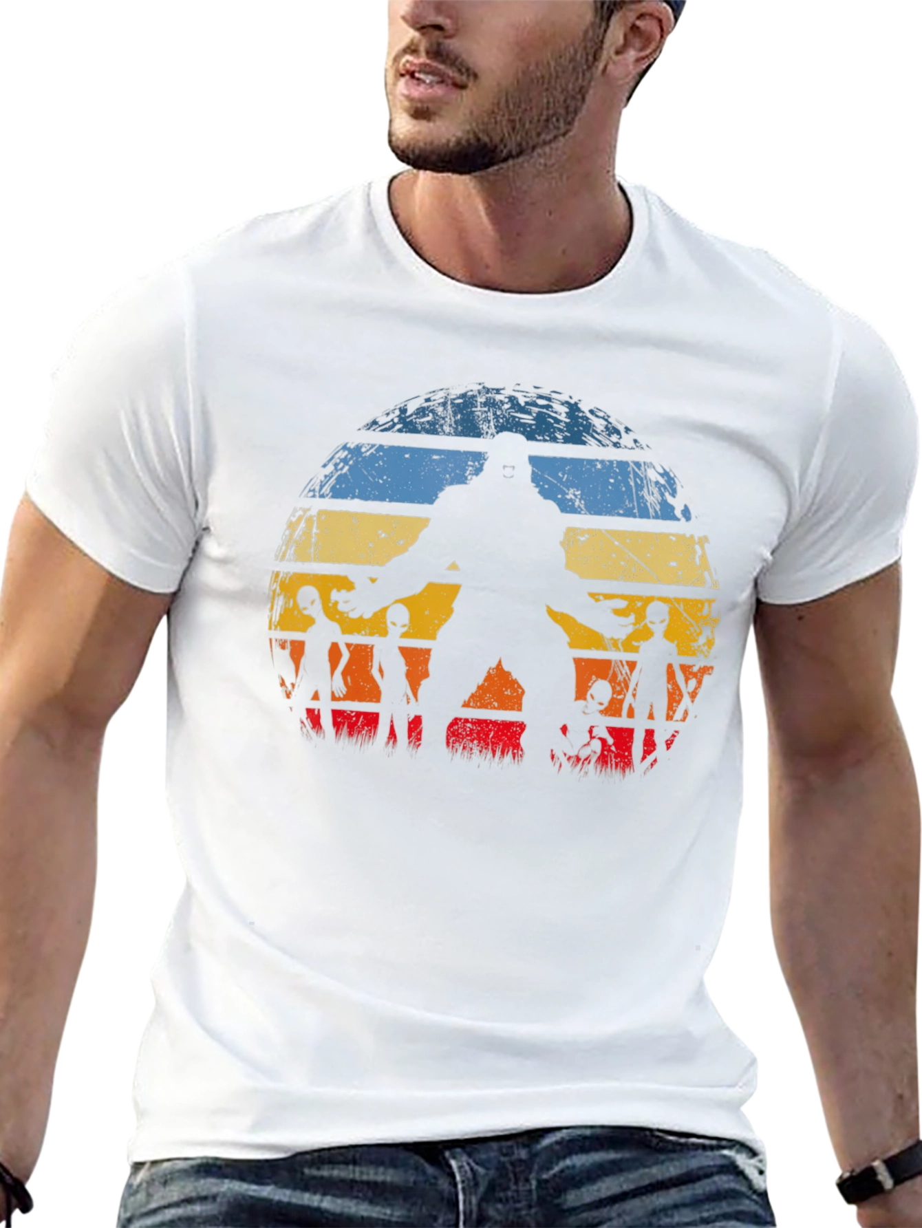 Bigfoot & Alien Sunset Graphic Tee