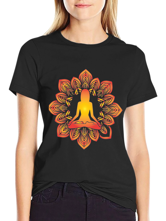 Yoga Mandala Graphic Black T-Shirt