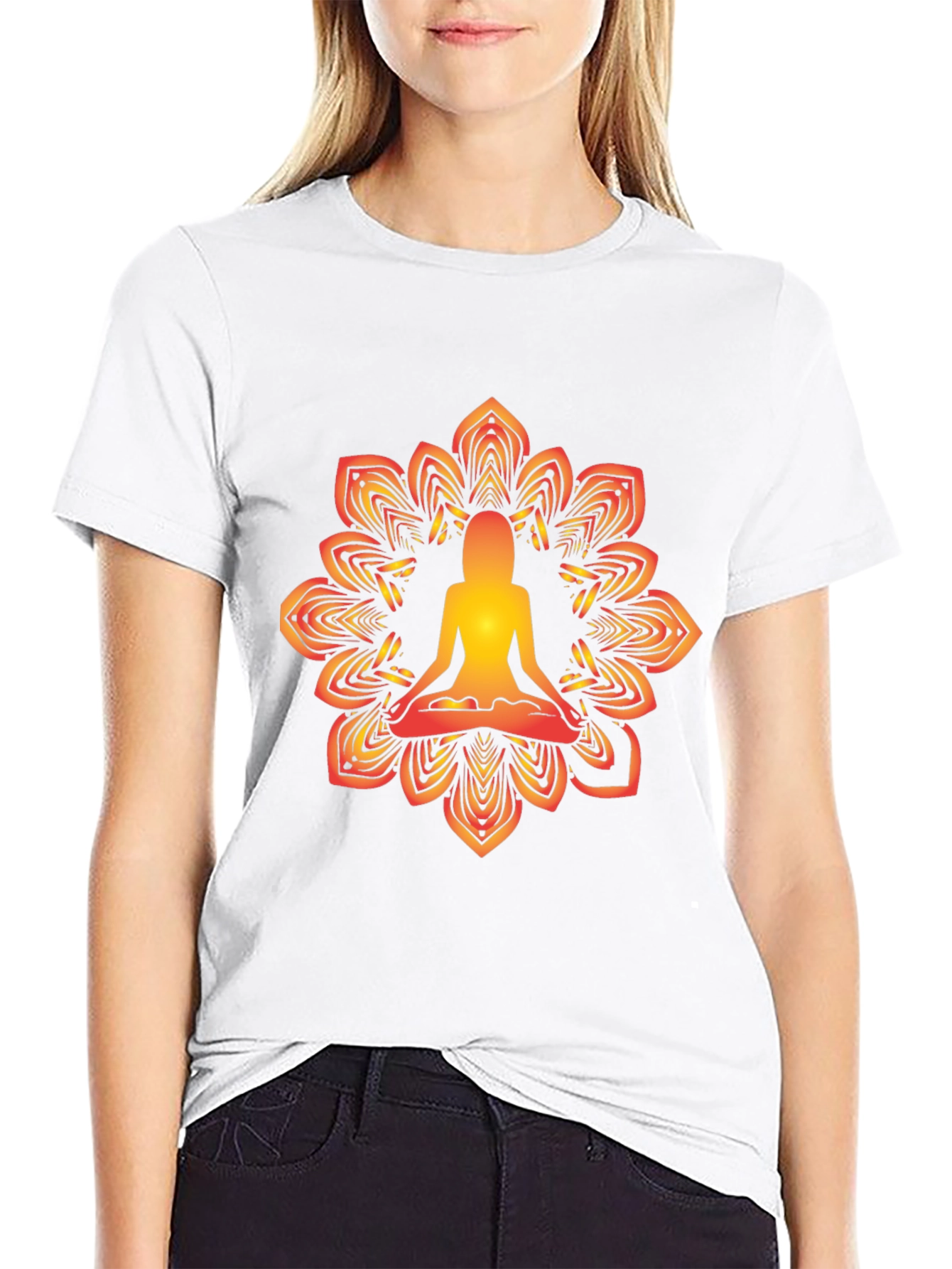 Yoga Mandala Graphic Black T-Shirt