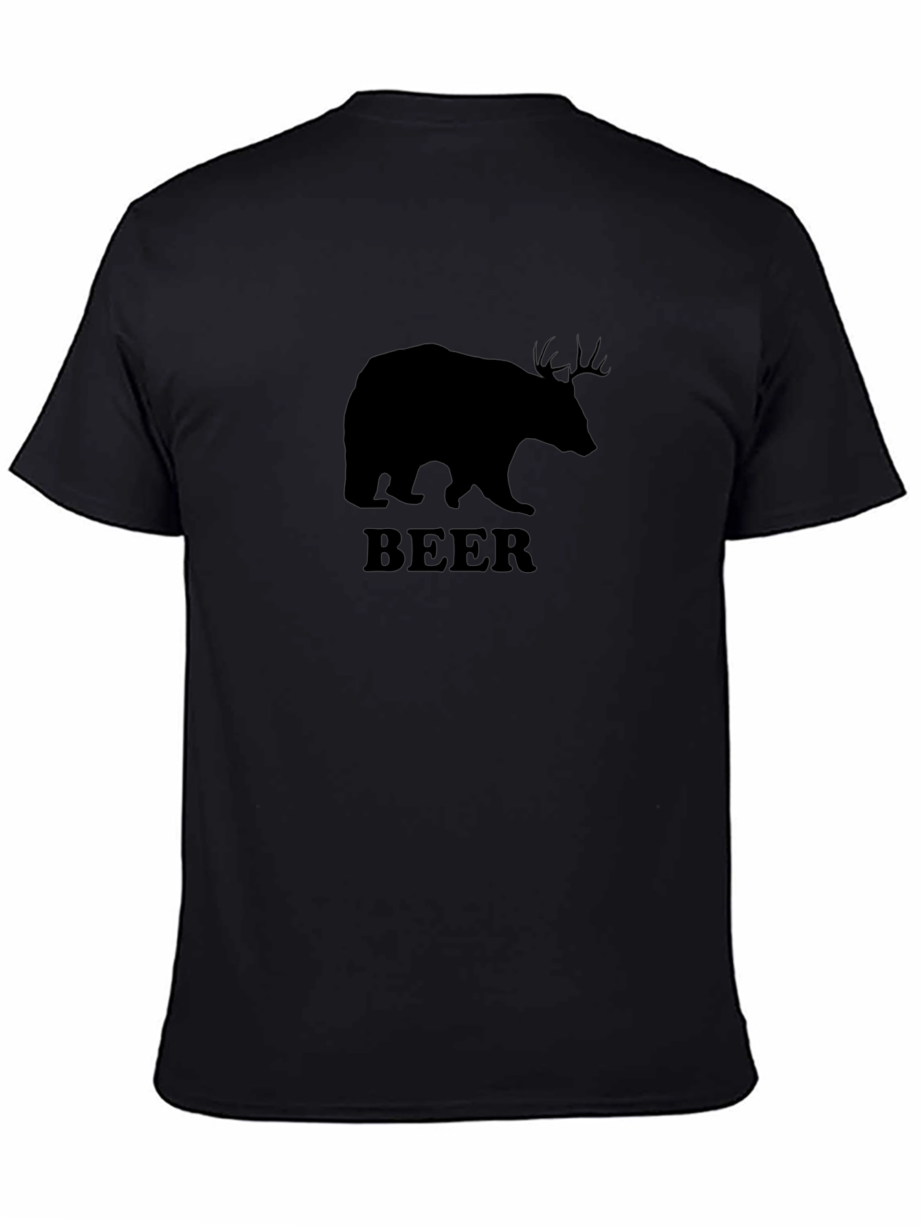 Bear Deer Beer Graphic Print Mens T-Shirt
