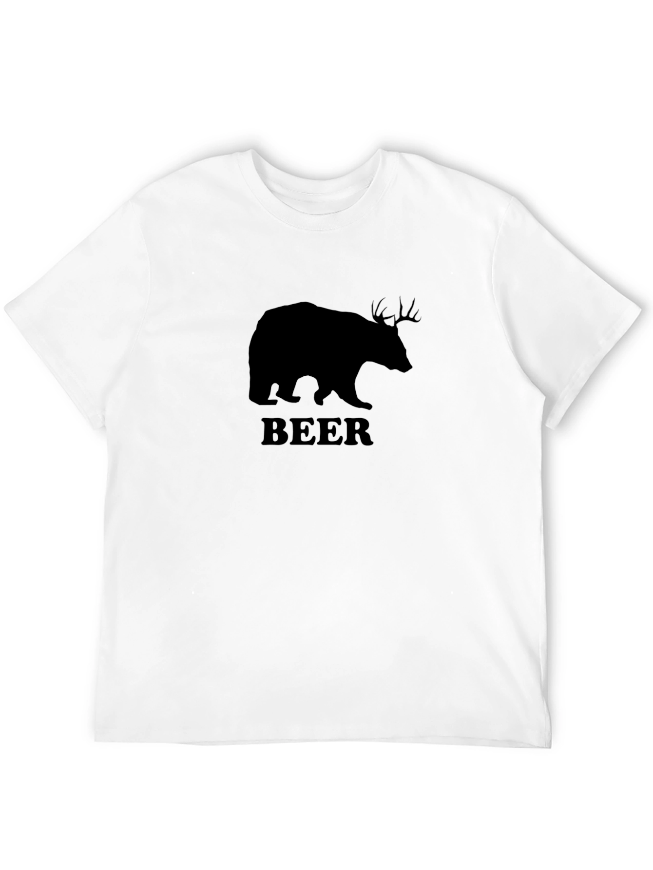 Bear Deer Beer Graphic Print Mens T-Shirt