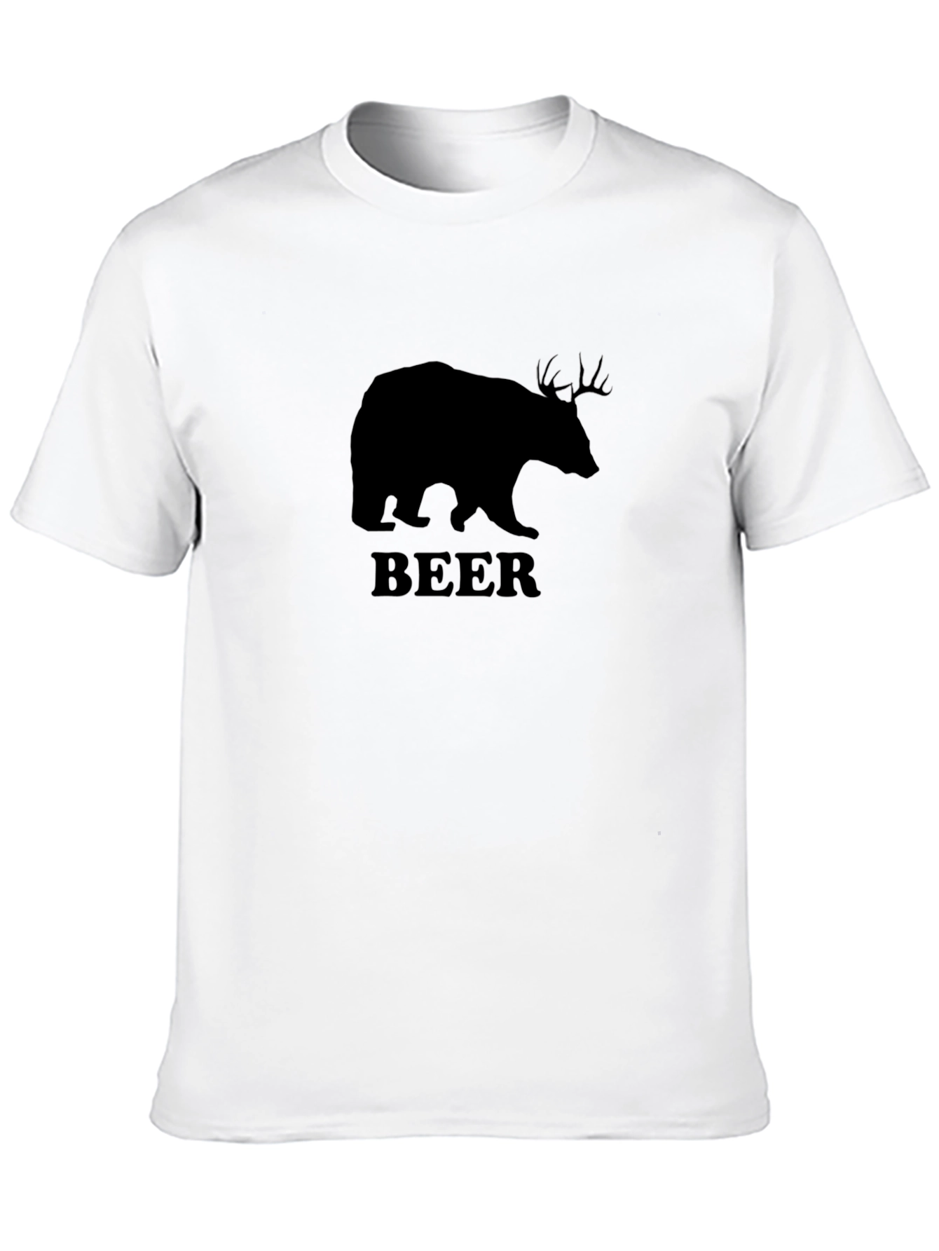Bear Deer Beer Graphic Print Mens T-Shirt