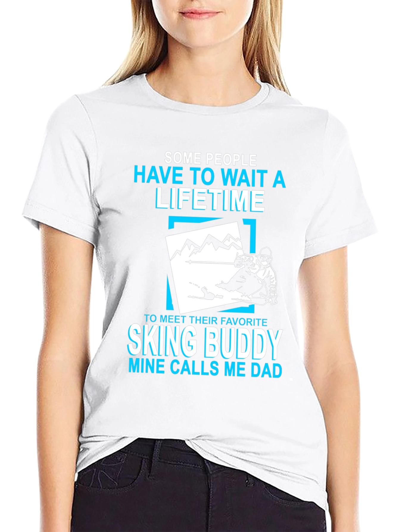 Skiing Buddy Dad T-Shirt -  Fathers Day Gift