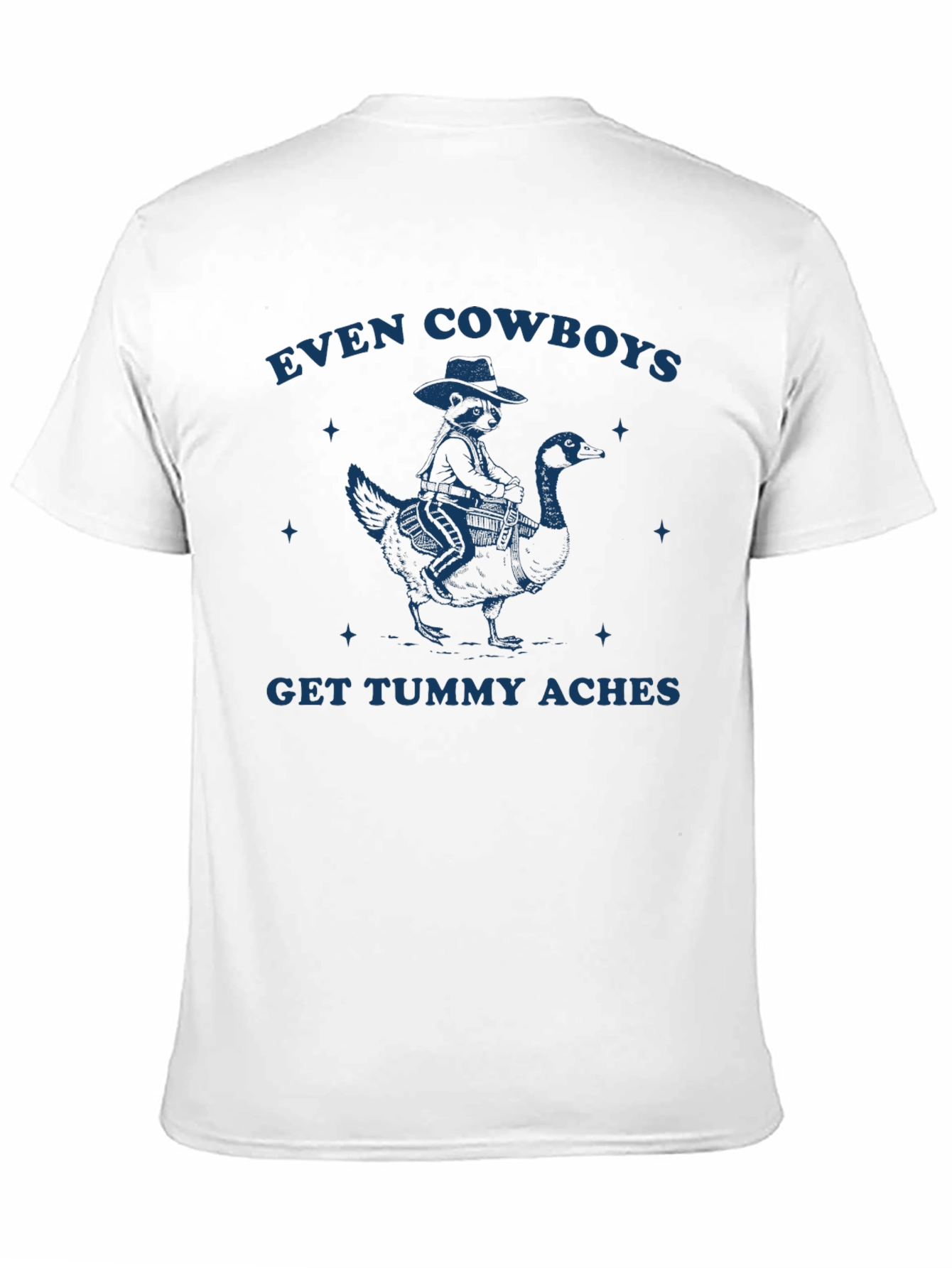 Even Cowboys Tummy Aches Black Graphic Tee