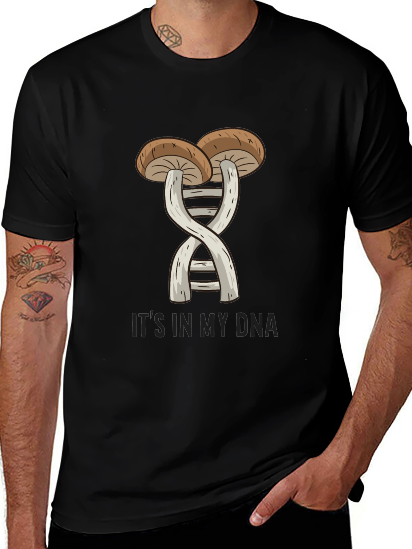 Mushroom DNA T-Shirt - Fungi Genetic Tee