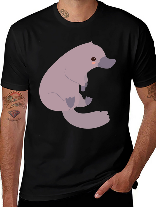 Cute Platypus Graphic Tee - Soft Black T-Shirt