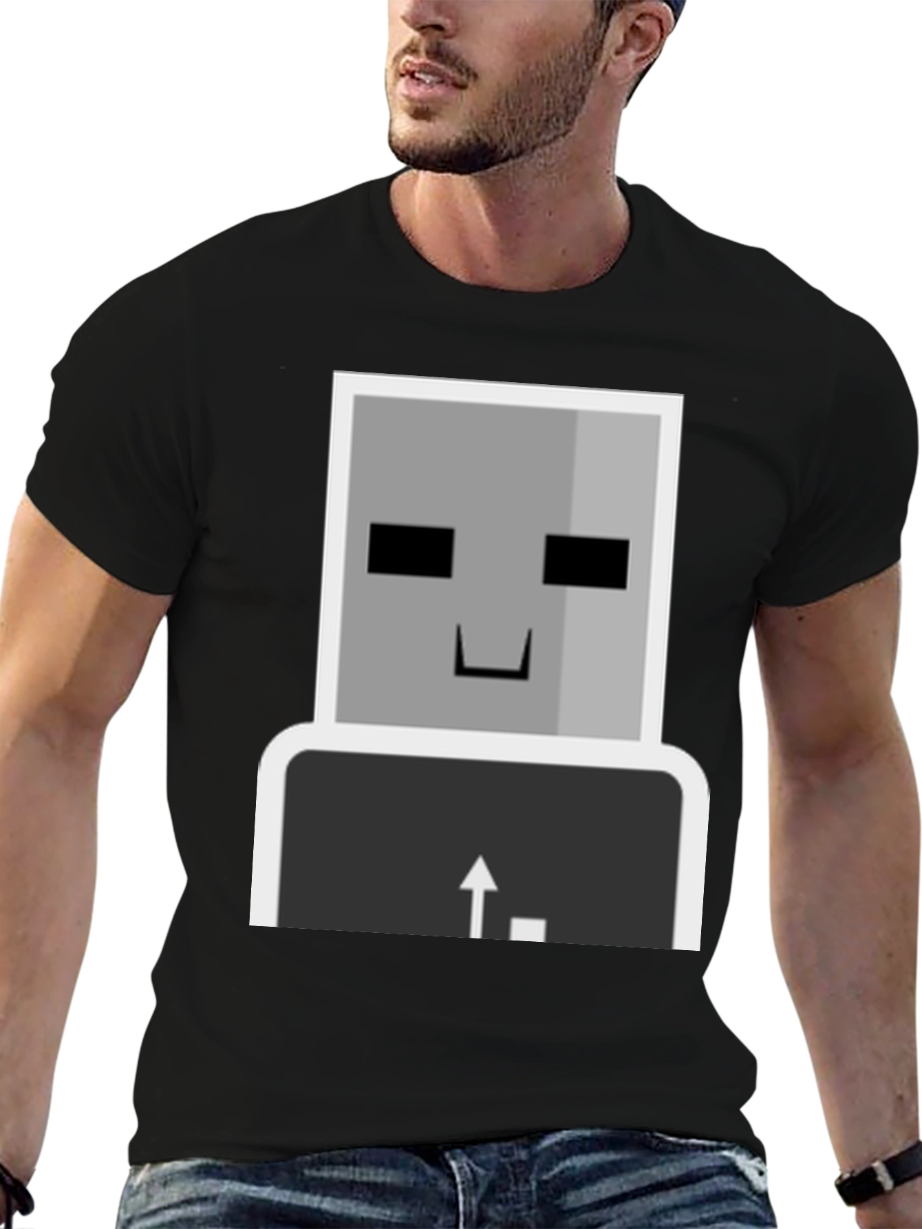 Geeky Robot T-Shirt - Keyboard Enter Design