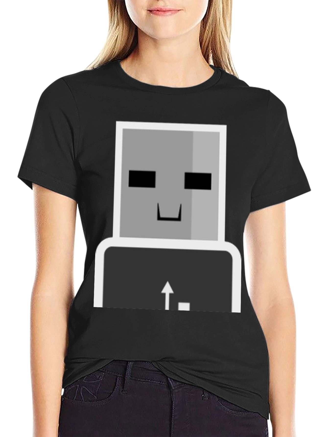 Geeky Robot T-Shirt - Keyboard Enter Design