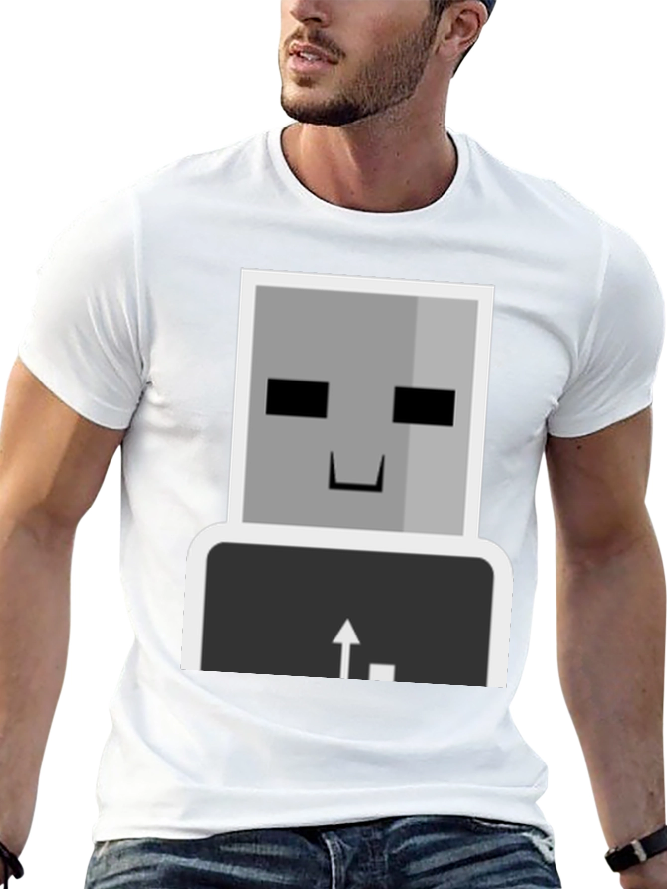 Geeky Robot T-Shirt - Keyboard Enter Design