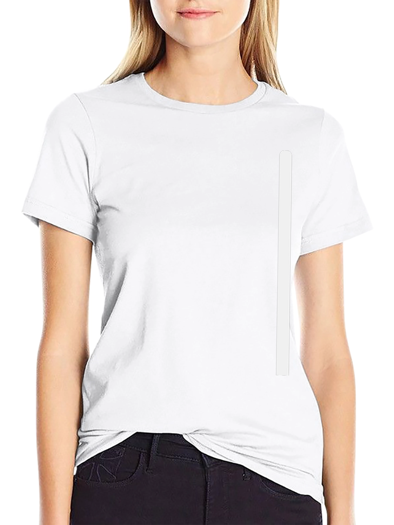 Minimalist Black T-Shirt with White Stripe