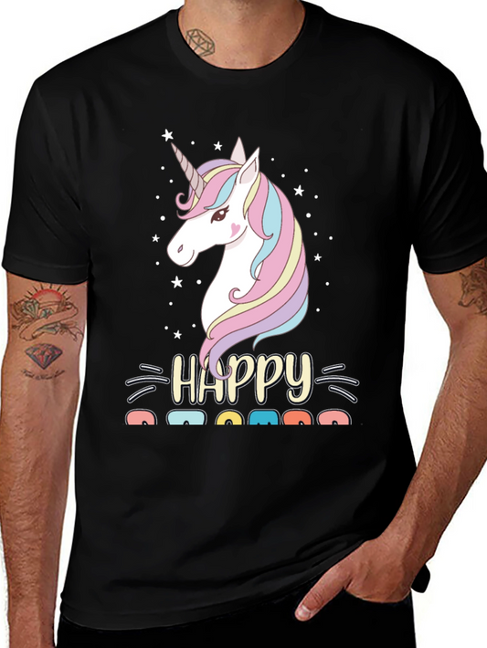 Happy Mama Unicorn Graphic Tee - Black