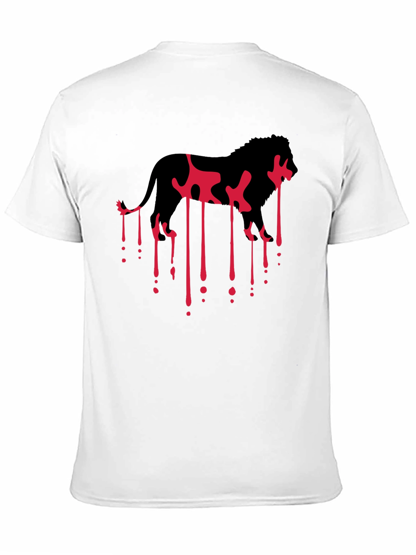 Lion Drip Graphic Tee - Edgy Black T-Shirt