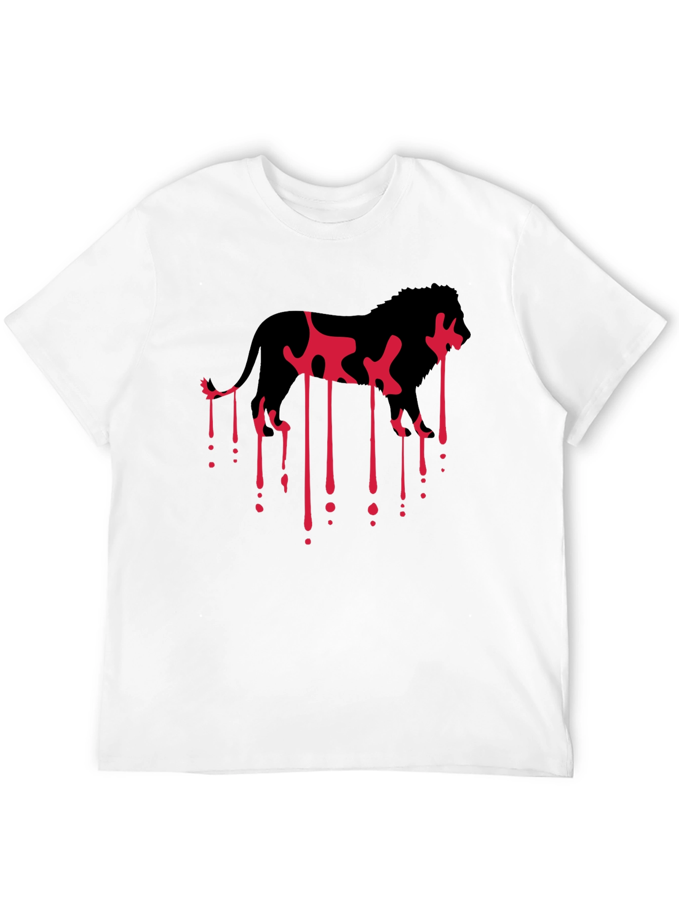 Lion Drip Graphic Tee - Edgy Black T-Shirt