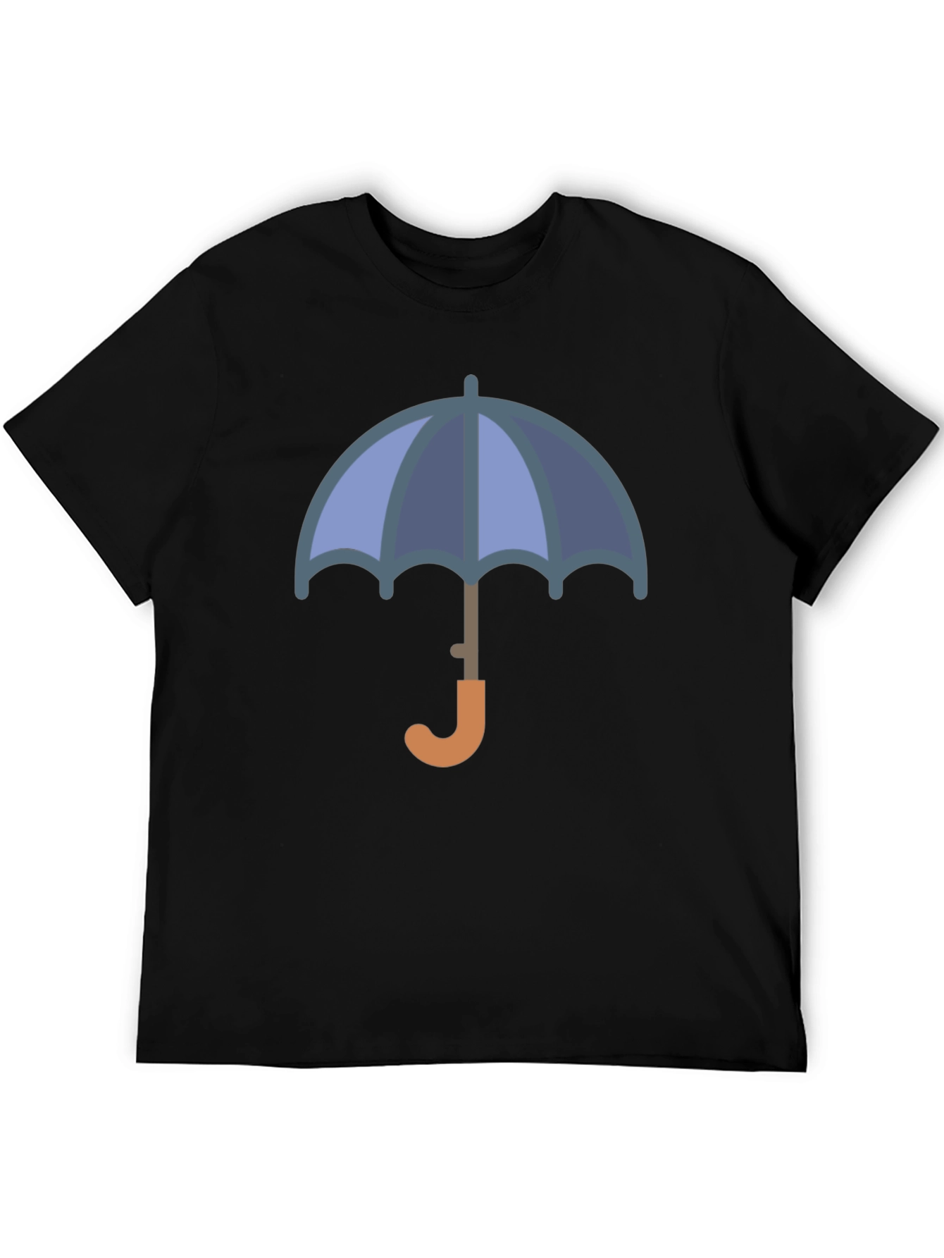 Stylish Umbrella Graphic Tee - Black Cotton Blend T-Shirt