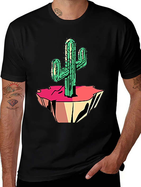 Cactus Graphic Tee - Black Cotton Blend