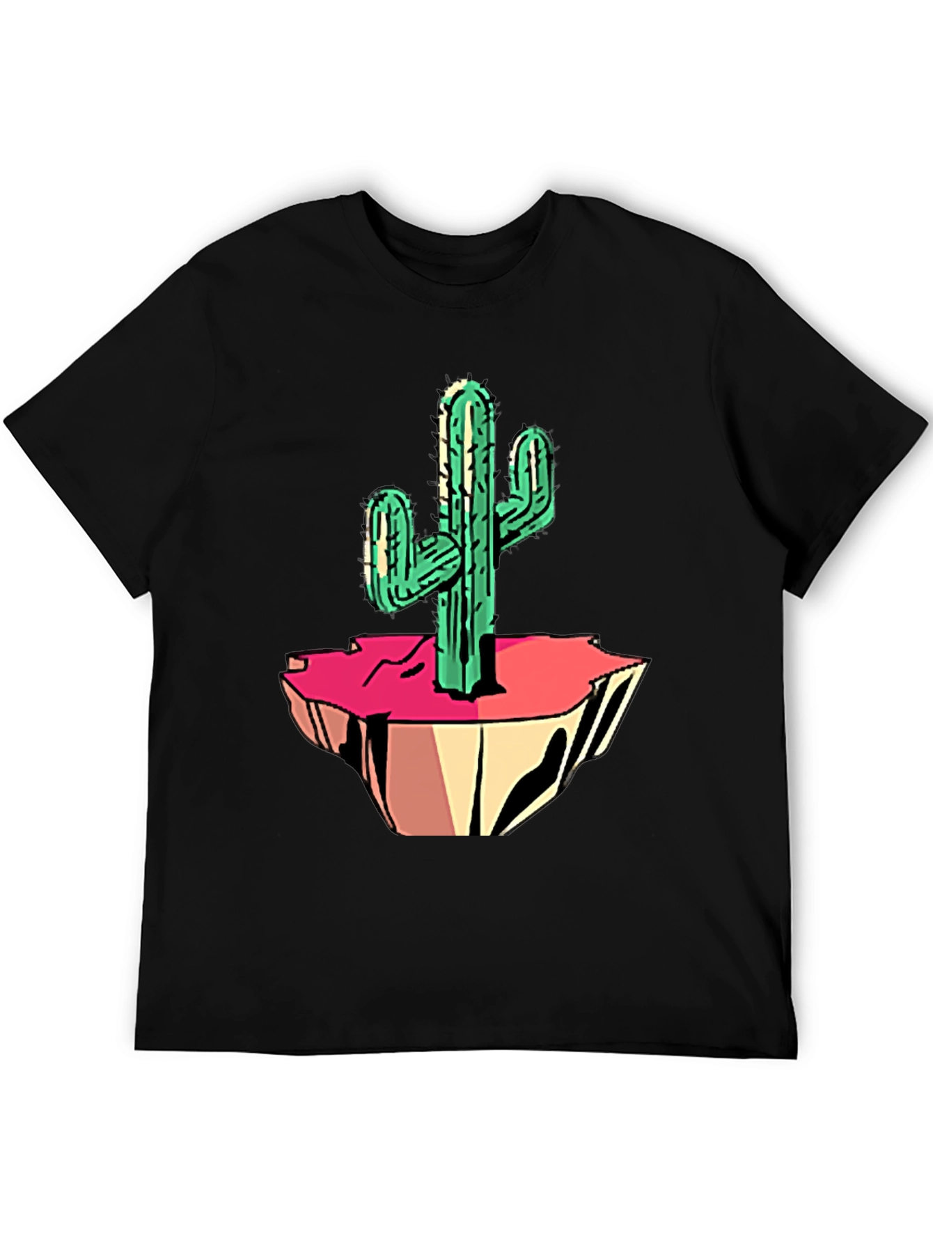 Cactus Graphic Tee - Black Cotton Blend