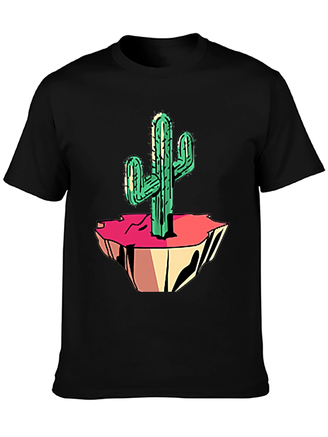 Cactus Graphic Tee - Black Cotton Blend