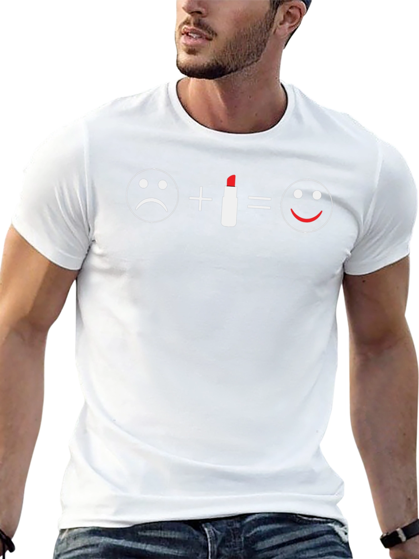 Lipstick Equation T-Shirt - Happy Face Graphic Tee
