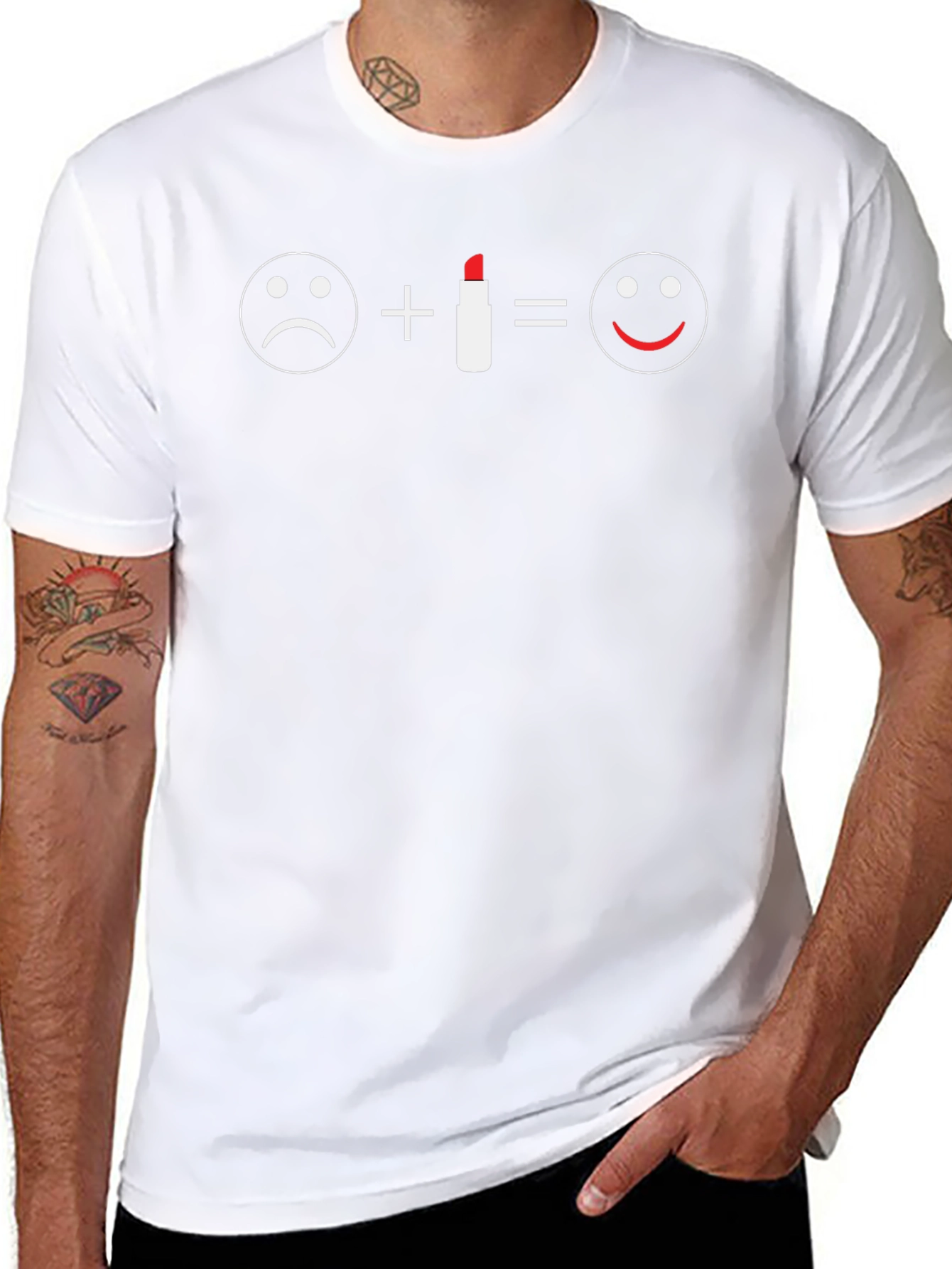Lipstick Equation T-Shirt - Happy Face Graphic Tee