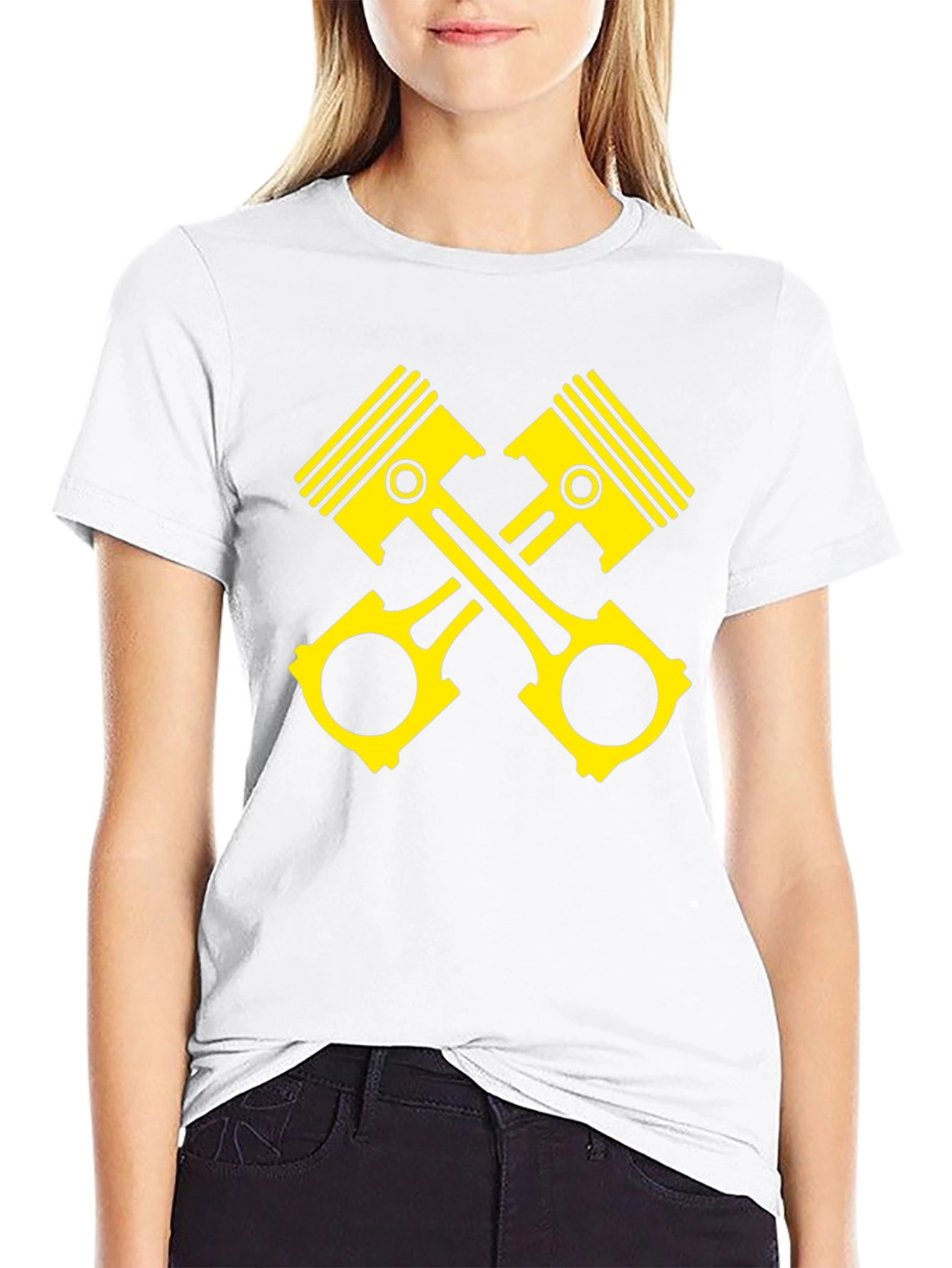 Piston Cross Black T-Shirt - Automotive Enthusiast