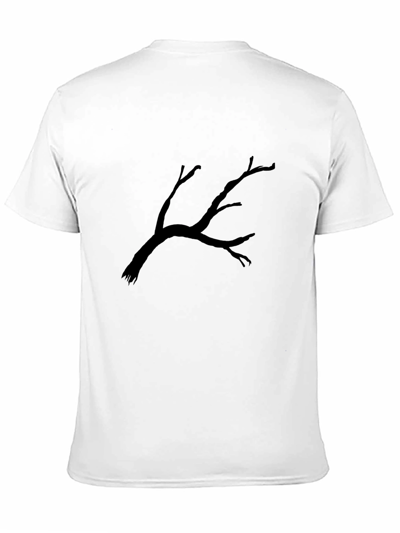 Black T-Shirt with Tree Branch Graphic