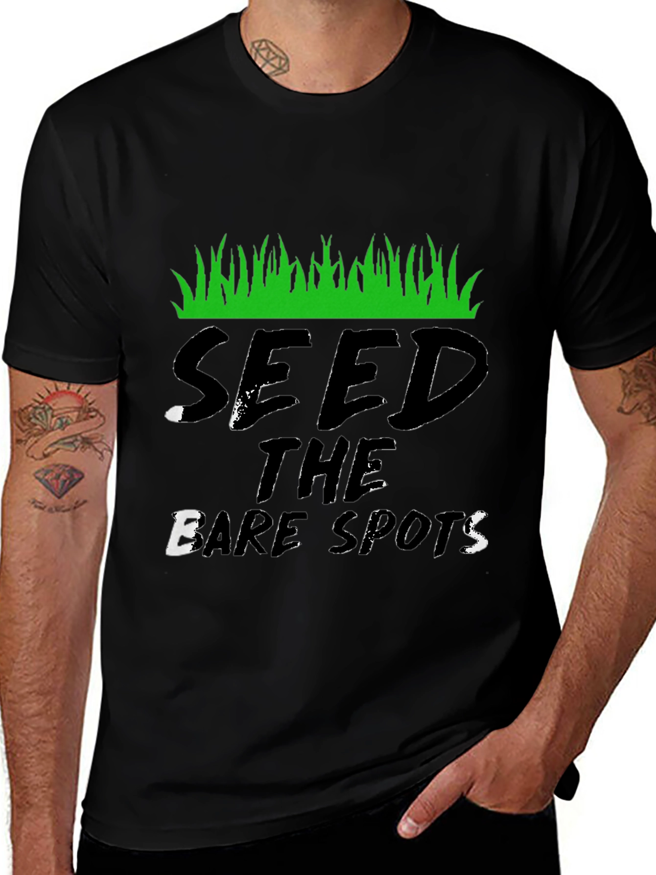Seed the Bare Spots Black T-Shirt
