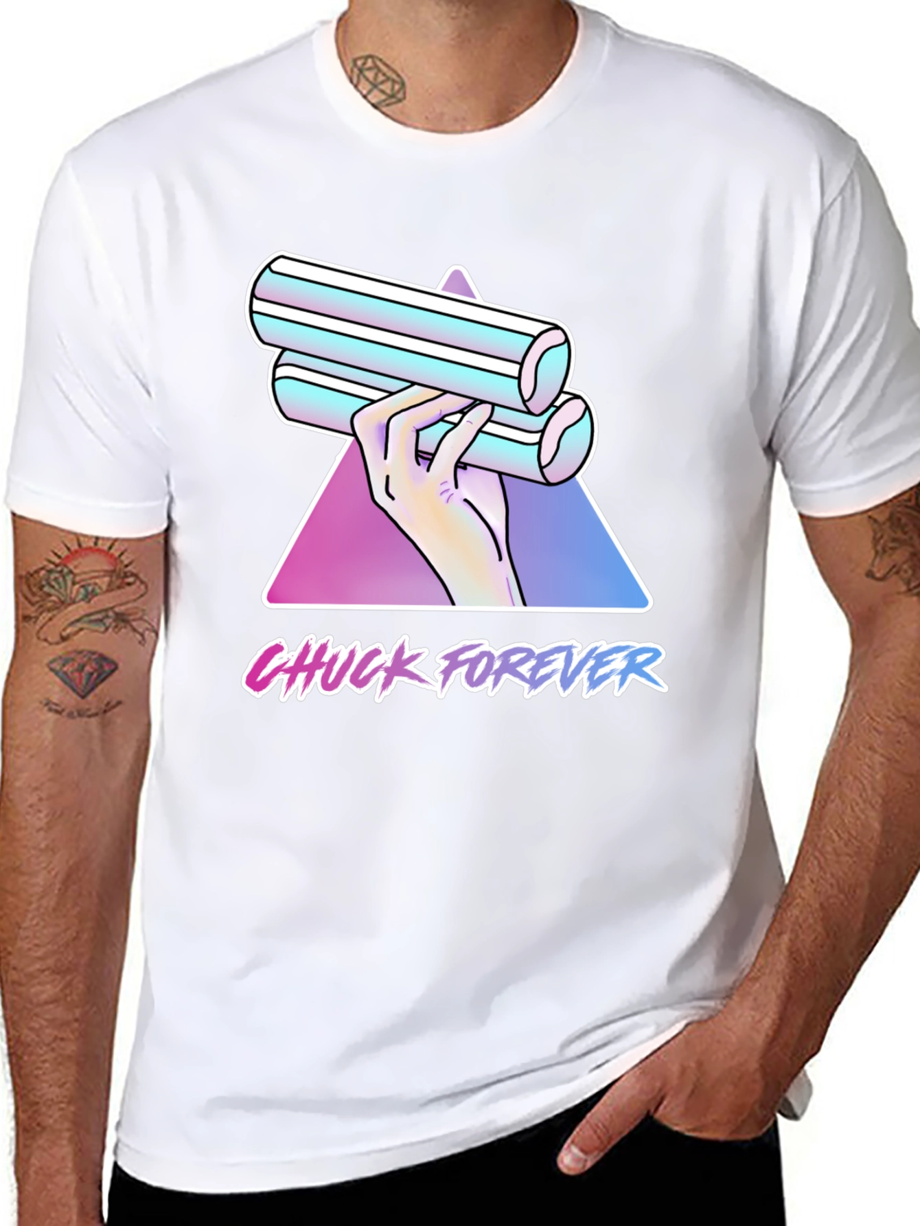 Chuck Forever T-Shirt - Retro Vaporwave Style