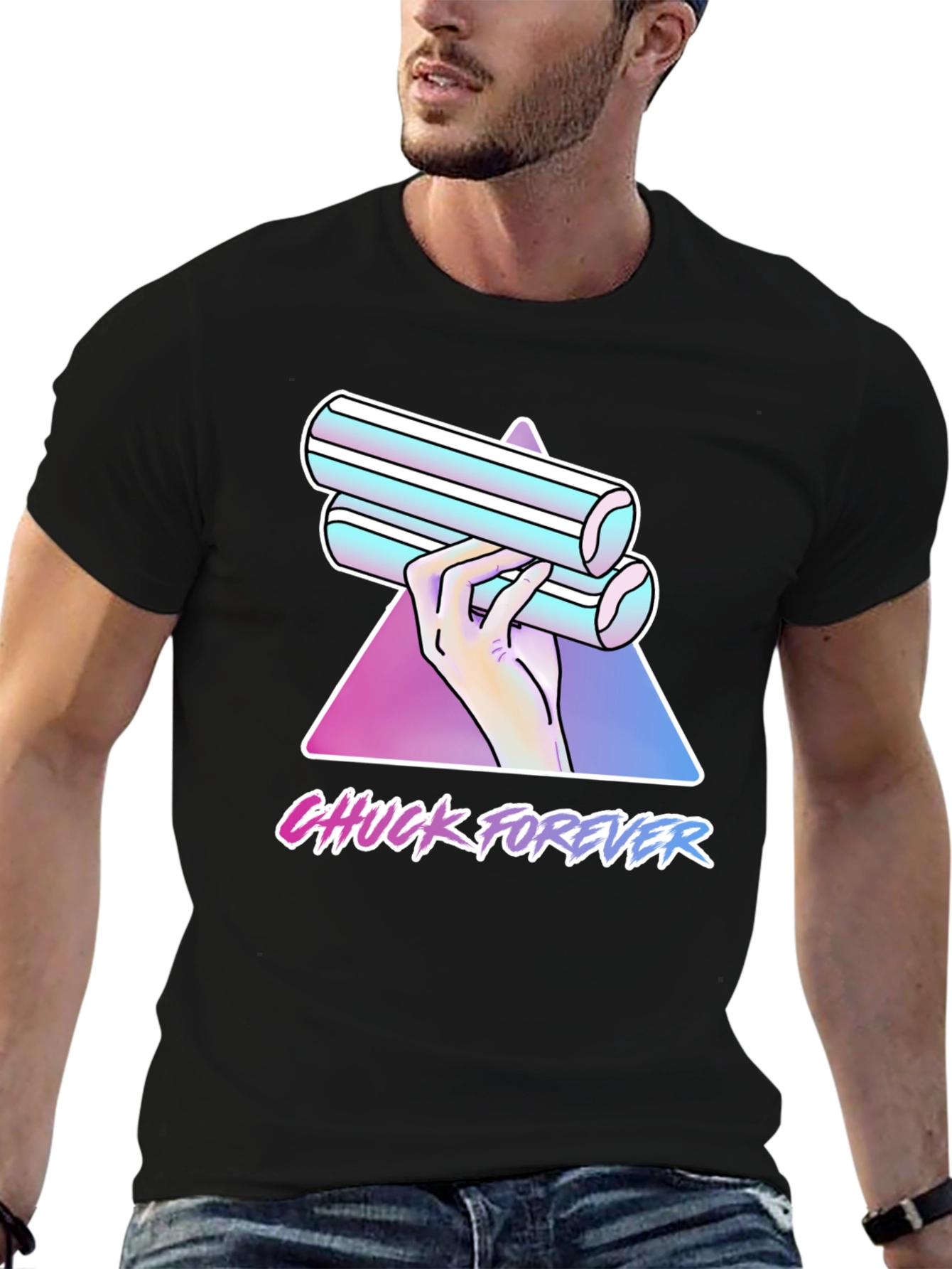 Chuck Forever T-Shirt - Retro Vaporwave Style